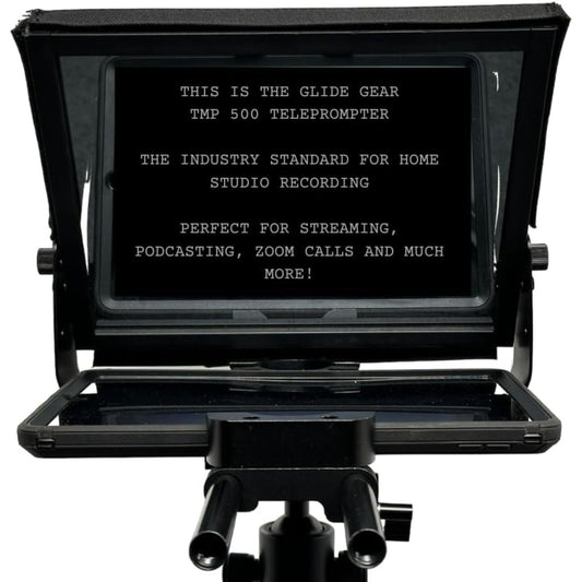 Glide Gear - TMP 500 Universal Video Camera Tripod Teleprompter with Carry Case - Serious Techies