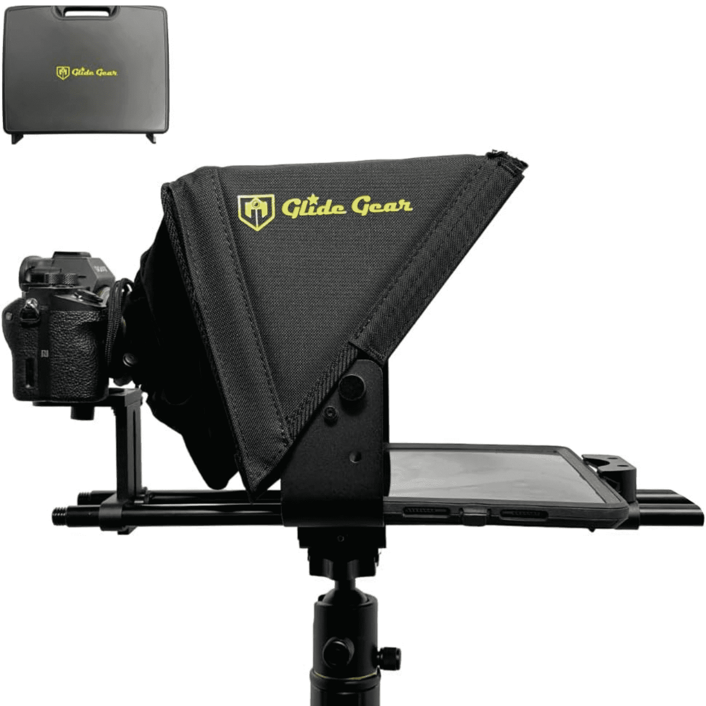 Glide Gear - TMP 500 Universal Video Camera Tripod Teleprompter with Carry Case - Serious Techies