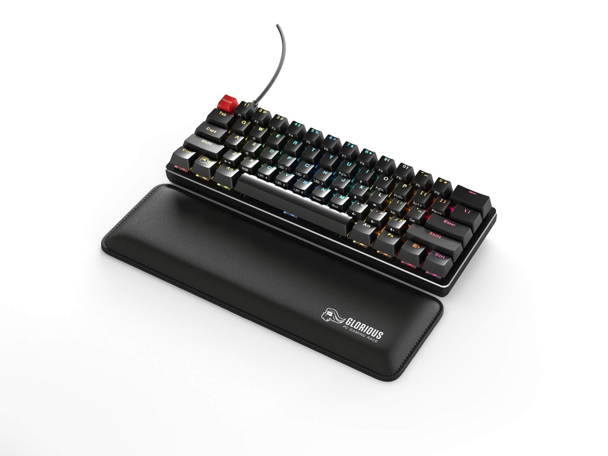 Glorious - Wrist Pad/Rest - Compact - Mechanical Keyboards, Stitched Edges, Ergonomic | 12X4 Inches/ (0.7In/17Mm) Thickness (GSW-75) Black - Serious Techies