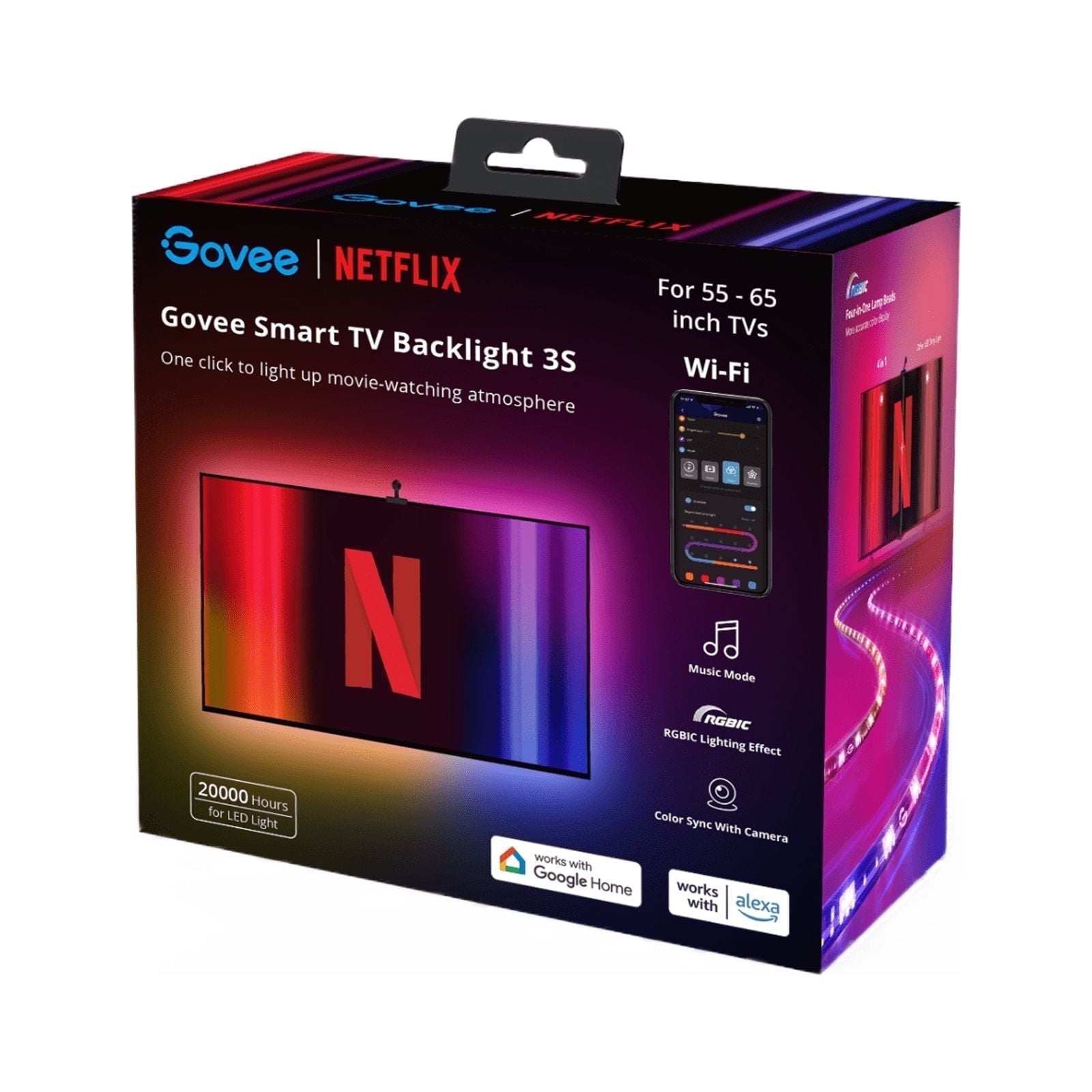 Govee - Netflix Dreamview T3S Smart TV Backlight (11.8Ft) for 55-65 Inch Tvs, Voice Control, Smart Camera - Serious Techies