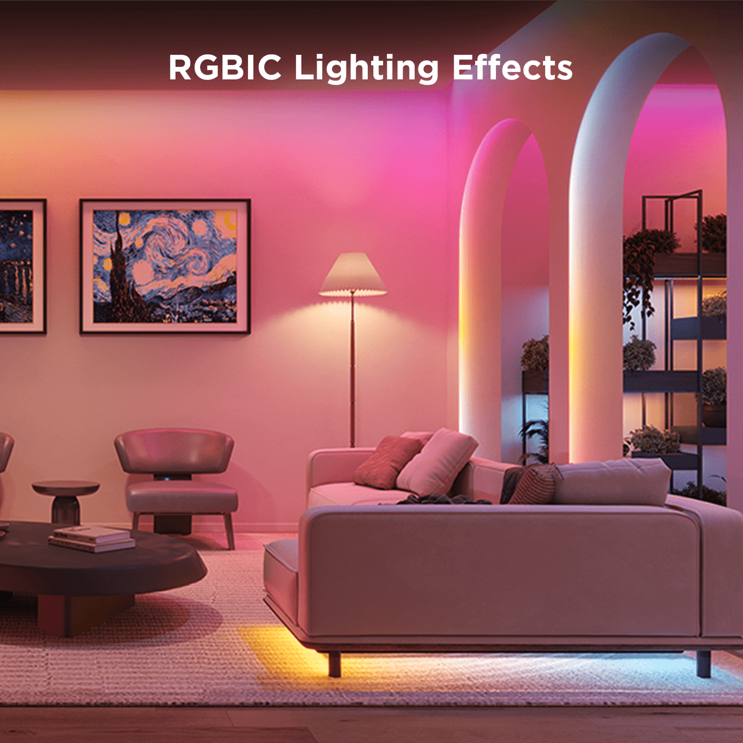 Govee - RGBICW Wi-Fi LED Strip Light, 9.8Ft, Smart App Control, Multicolor for Bedroom & TV Backlight - Serious Techies