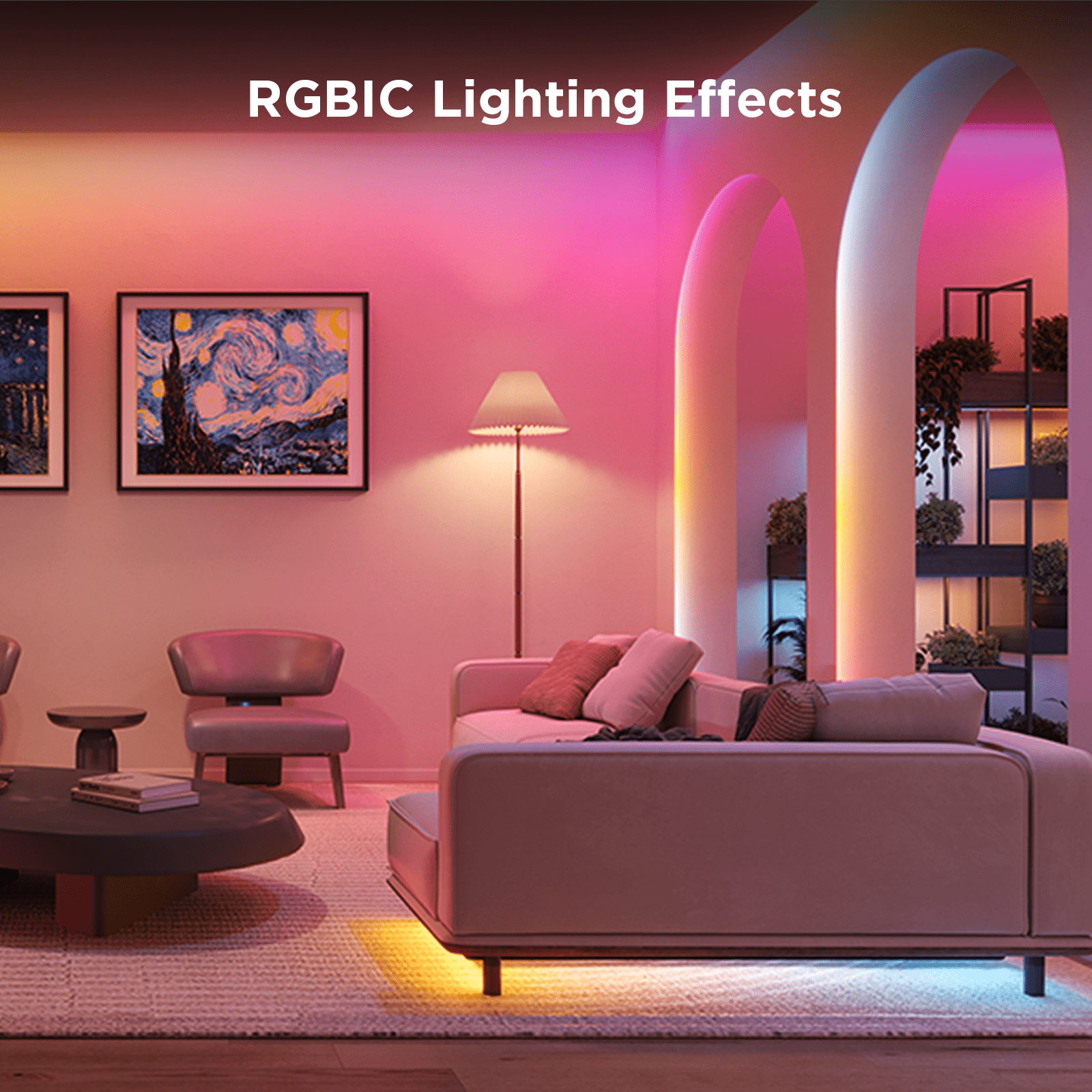 Govee - RGBICW Wi-Fi LED Strip Light, 9.8Ft, Smart App Control, Multicolor for Bedroom & TV Backlight - Serious Techies