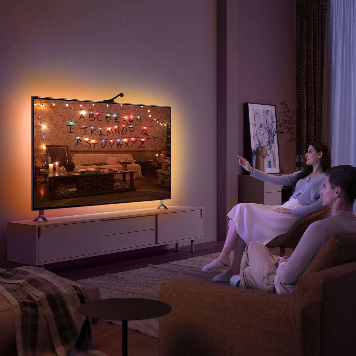 Govee - Stranger Things Indoor RGBIC LED TV Backlight with Camera for 55-65 Inch Tvs and Pcs, Corded Electric, App Controlled - Serious Techies