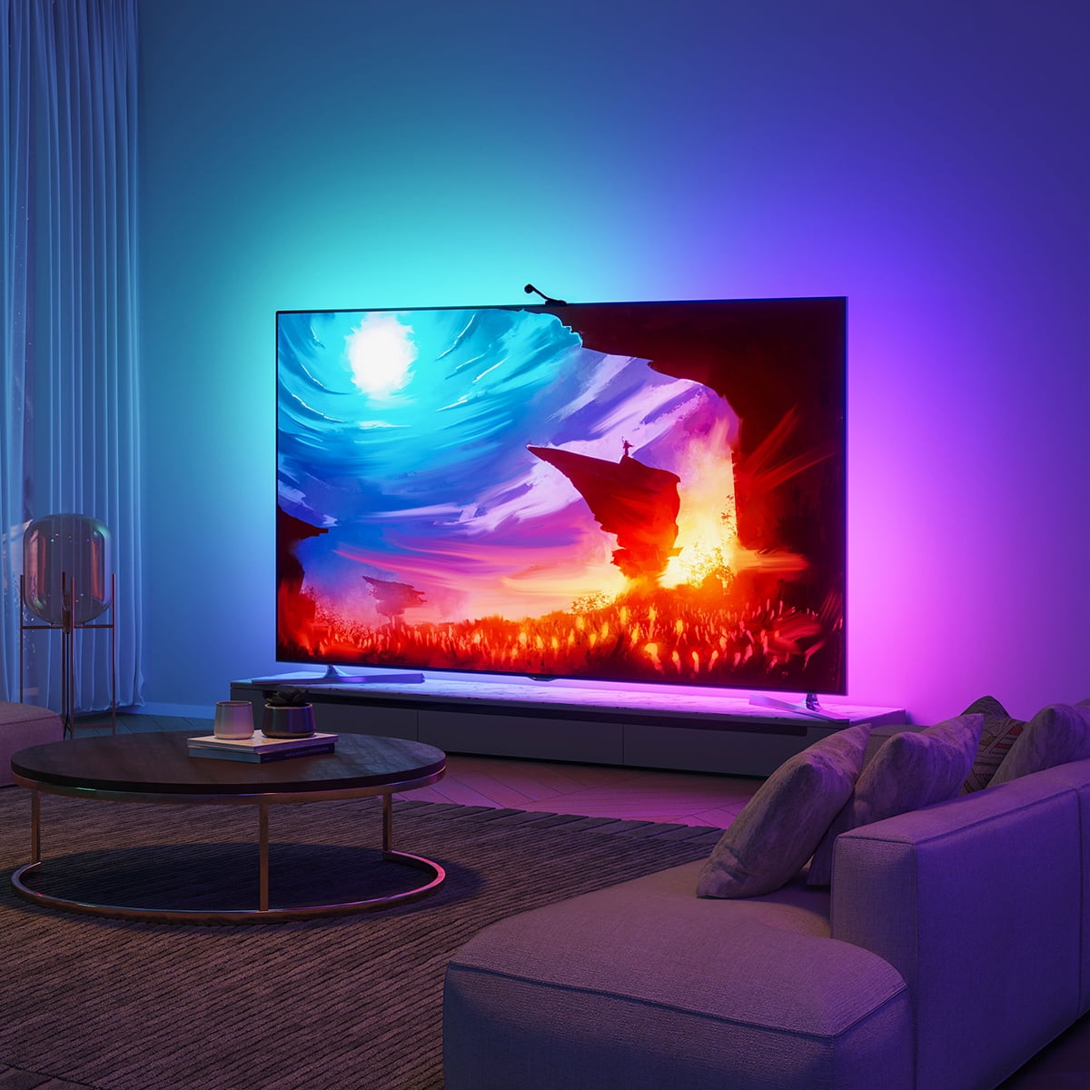 Govee - Stranger Things Indoor RGBIC LED TV Backlight with Camera for 55-65 Inch Tvs and Pcs, Corded Electric, App Controlled - Serious Techies