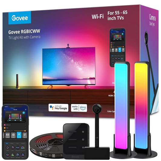 Govee - T1 Pro RGBIC TV Backlight Kit, 3.8M, Camera and Light Bar for 55-65 Inch Tvs, Voice Control - Serious Techies