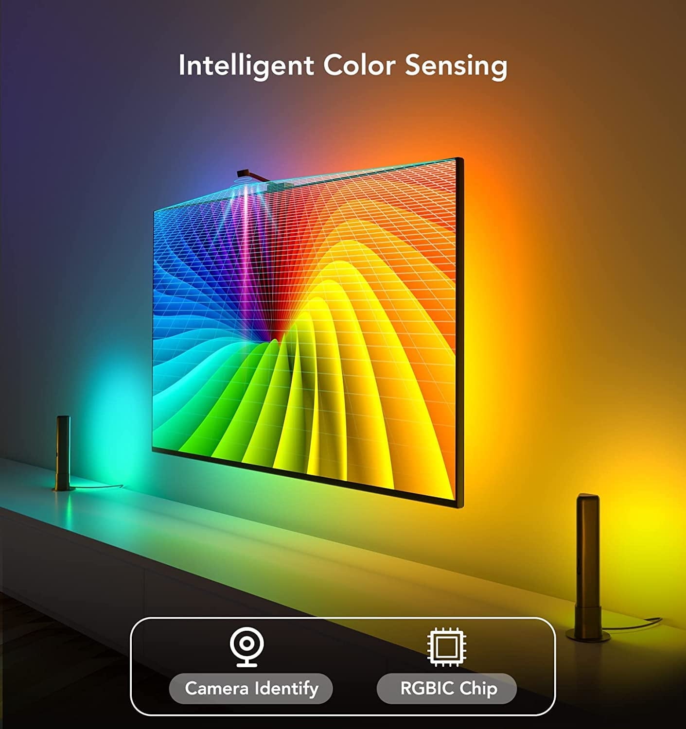 Govee - T1 Pro RGBIC TV Backlight Kit, 3.8M, Camera and Light Bar for 55-65 Inch Tvs, Voice Control - Serious Techies