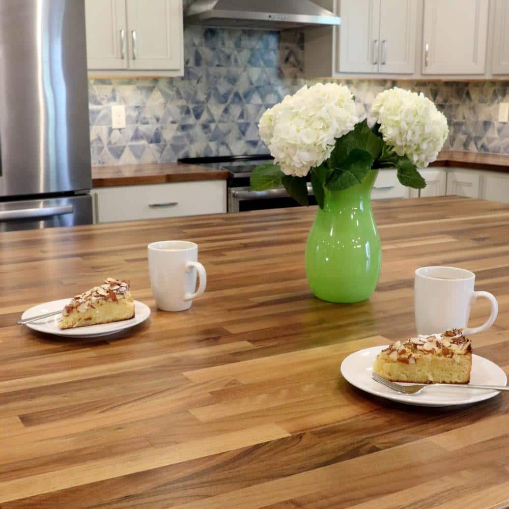 HARDWOOD REFLECTIONS - 6 Ft. L X 25 In. D Unfinished Walnut Solid Wood Butcher Block Countertop with Square Edge - Serious Techies