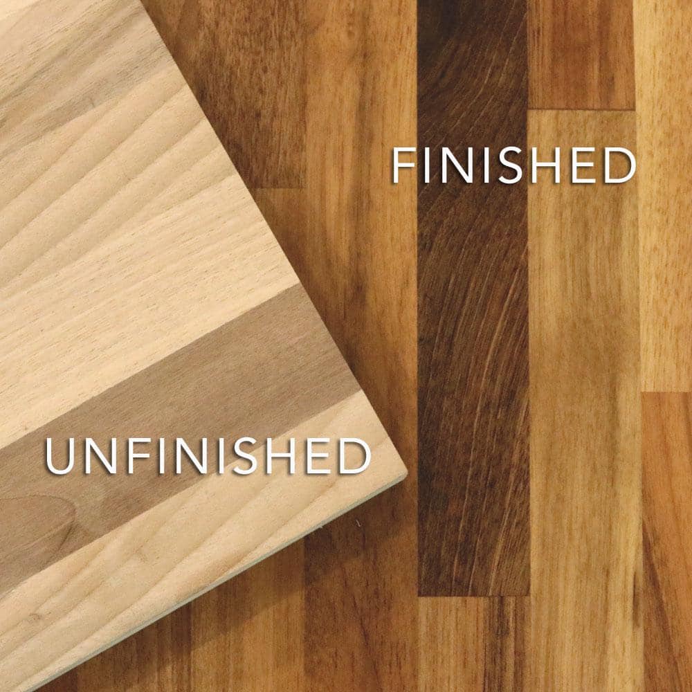 HARDWOOD REFLECTIONS - 6 Ft. L X 25 In. D Unfinished Walnut Solid Wood Butcher Block Countertop with Square Edge - Serious Techies
