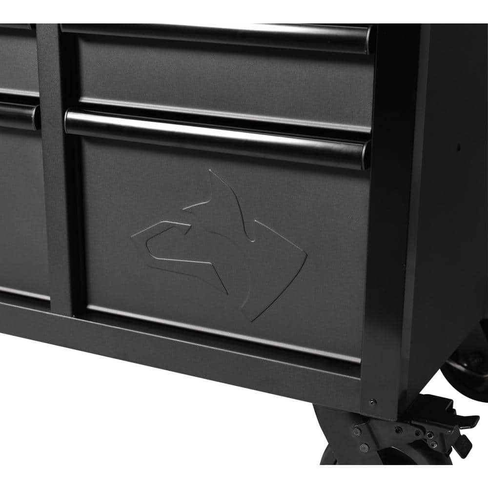 Husky - 61 In. W X 23 In. D Heavy Duty 15-Drawer Mobile Workbench Tool Chest with Solid Wood Top in Matte Black - Serious Techies