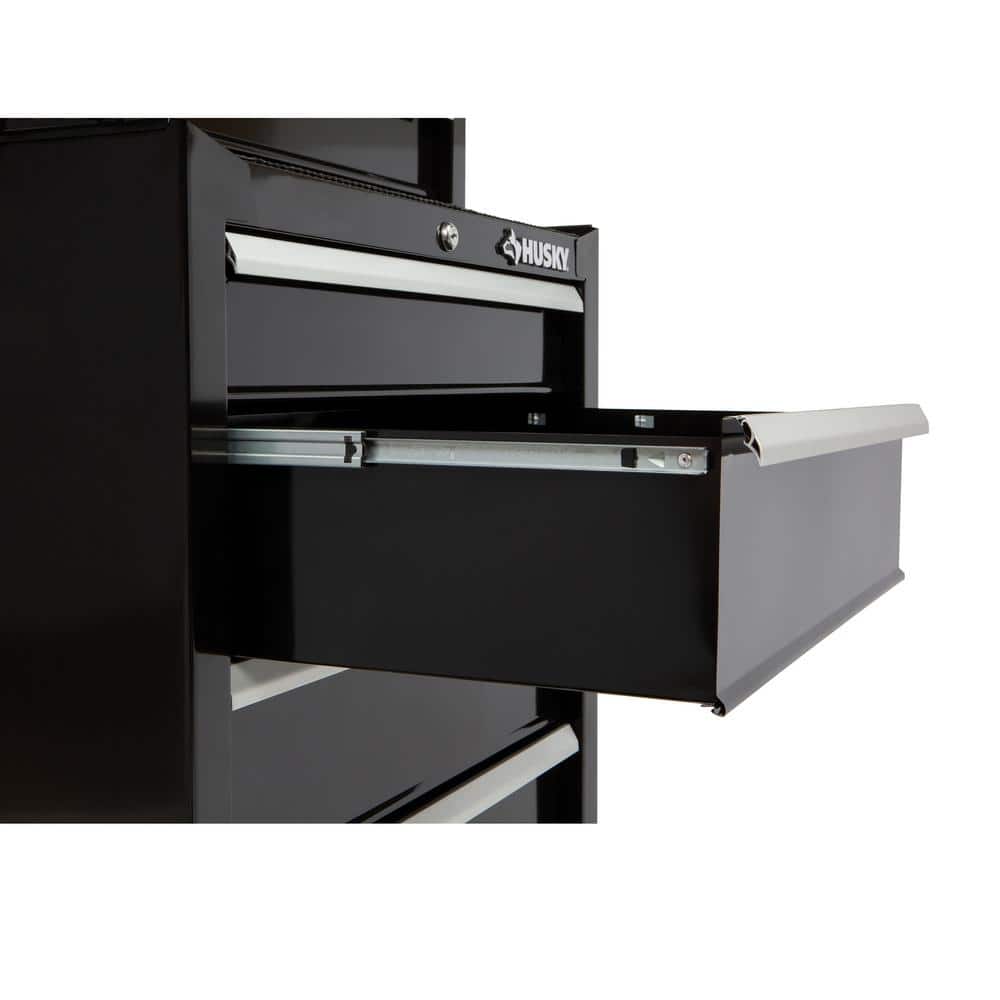 Husky - 26.5 In. W X 18 In. D Standard Duty 4-Drawer Rolling Tool Cabinet in Gloss Black - Serious Techies