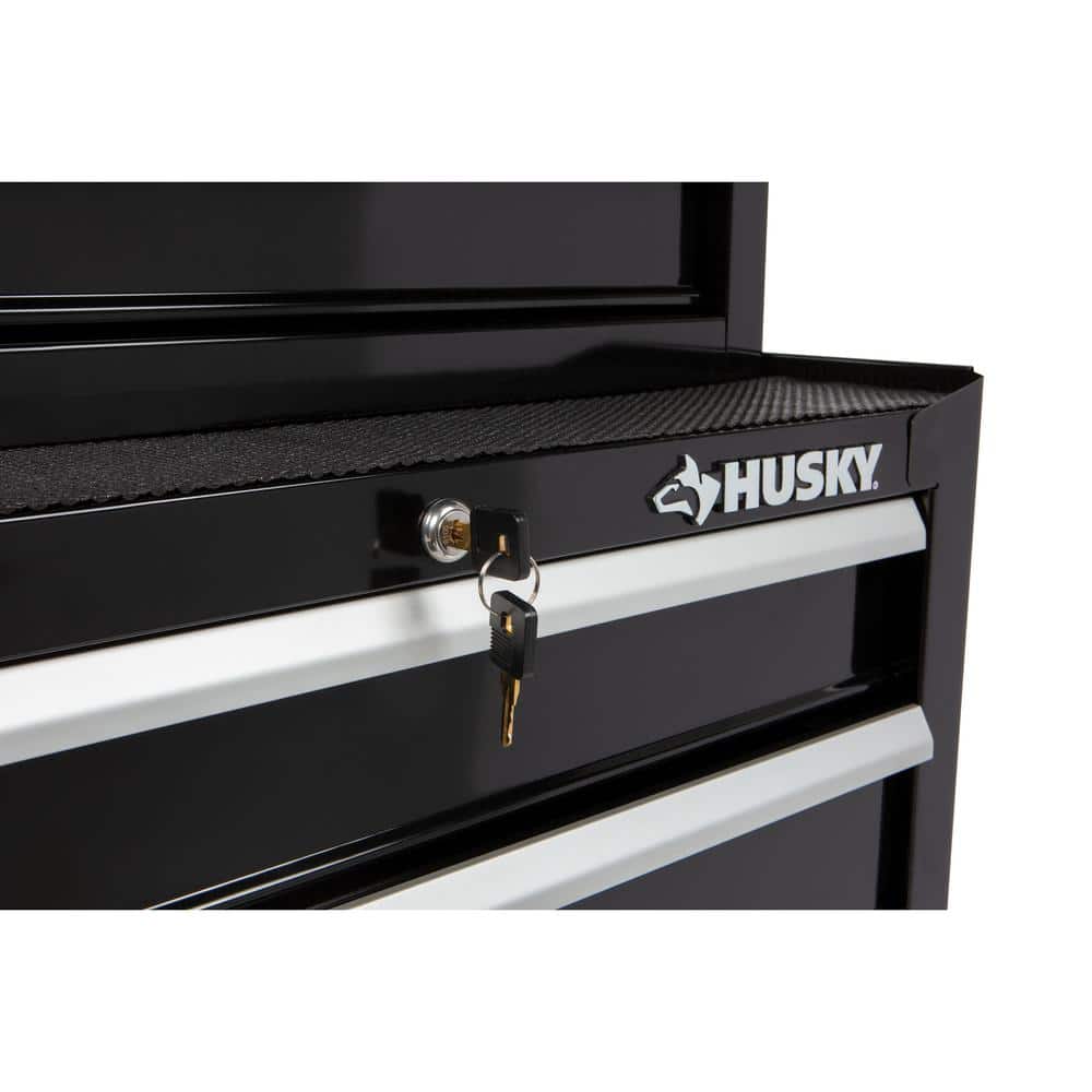 Husky - 26.5 In. W X 18 In. D Standard Duty 4-Drawer Rolling Tool Cabinet in Gloss Black - Serious Techies