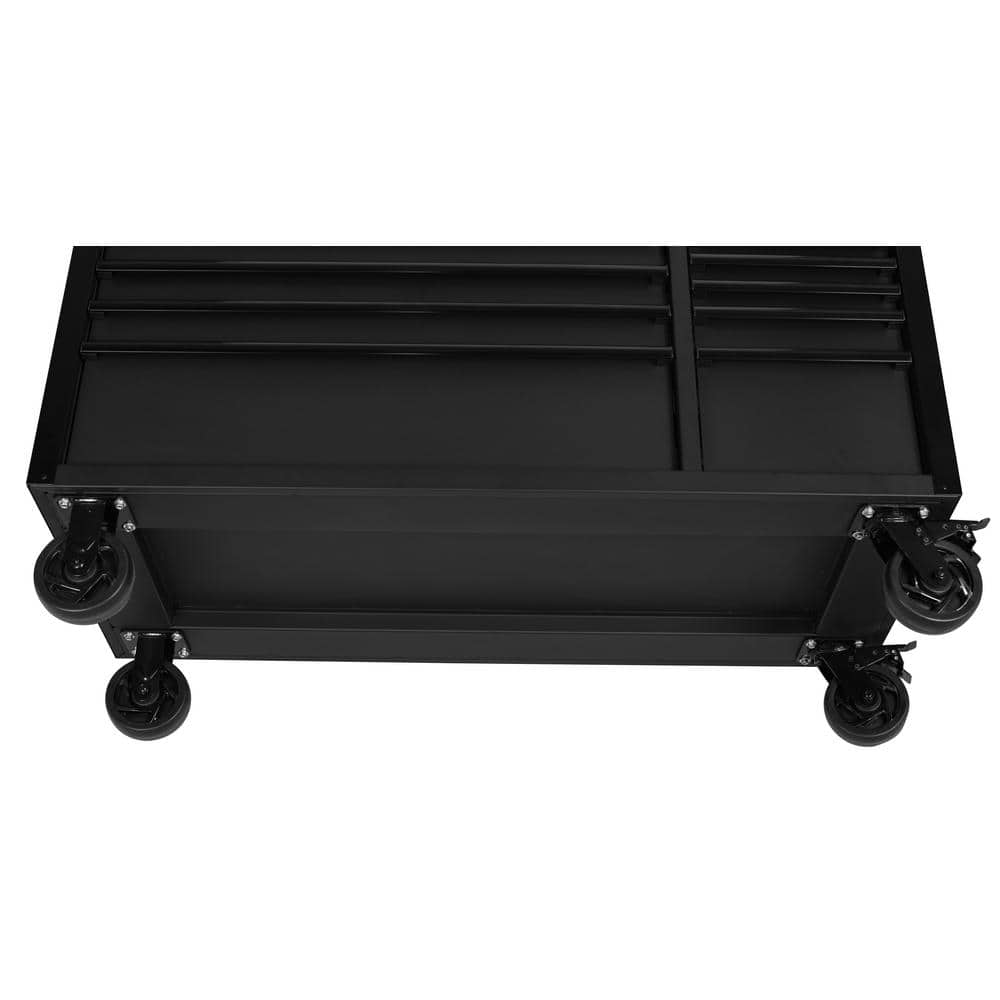 Husky - 56 In. W X 27.6 In. D 10-Drawer Matte Black Heavy-Duty Mobile Workbench with Pegboard and Top Cabinets - Serious Techies