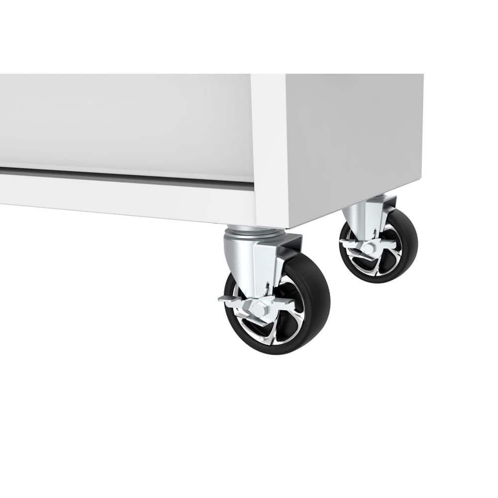 HUSKY - Tool Storage 46 In. W X 18 In. D 9-Drawer Gloss White Mobile Workbench Cabinet - Serious Techies