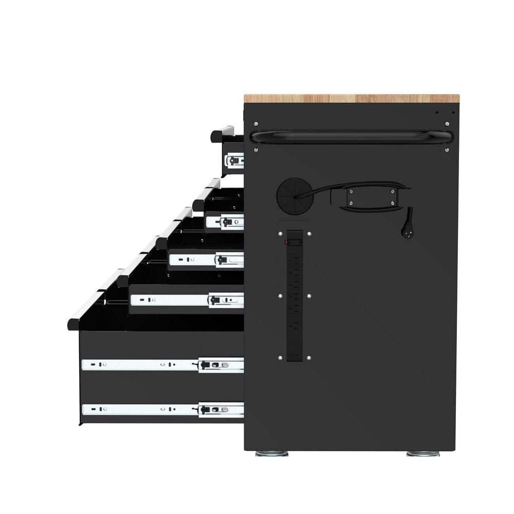 HUSKY - Tool Storage 46 In. W X 18 In. D 9-Drawer Mobile Workbench Cabinet in Gloss Black - Serious Techies