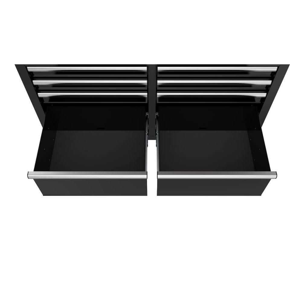 HUSKY - Tool Storage 46 In. W X 18 In. D 9-Drawer Mobile Workbench Cabinet in Gloss Black - Serious Techies