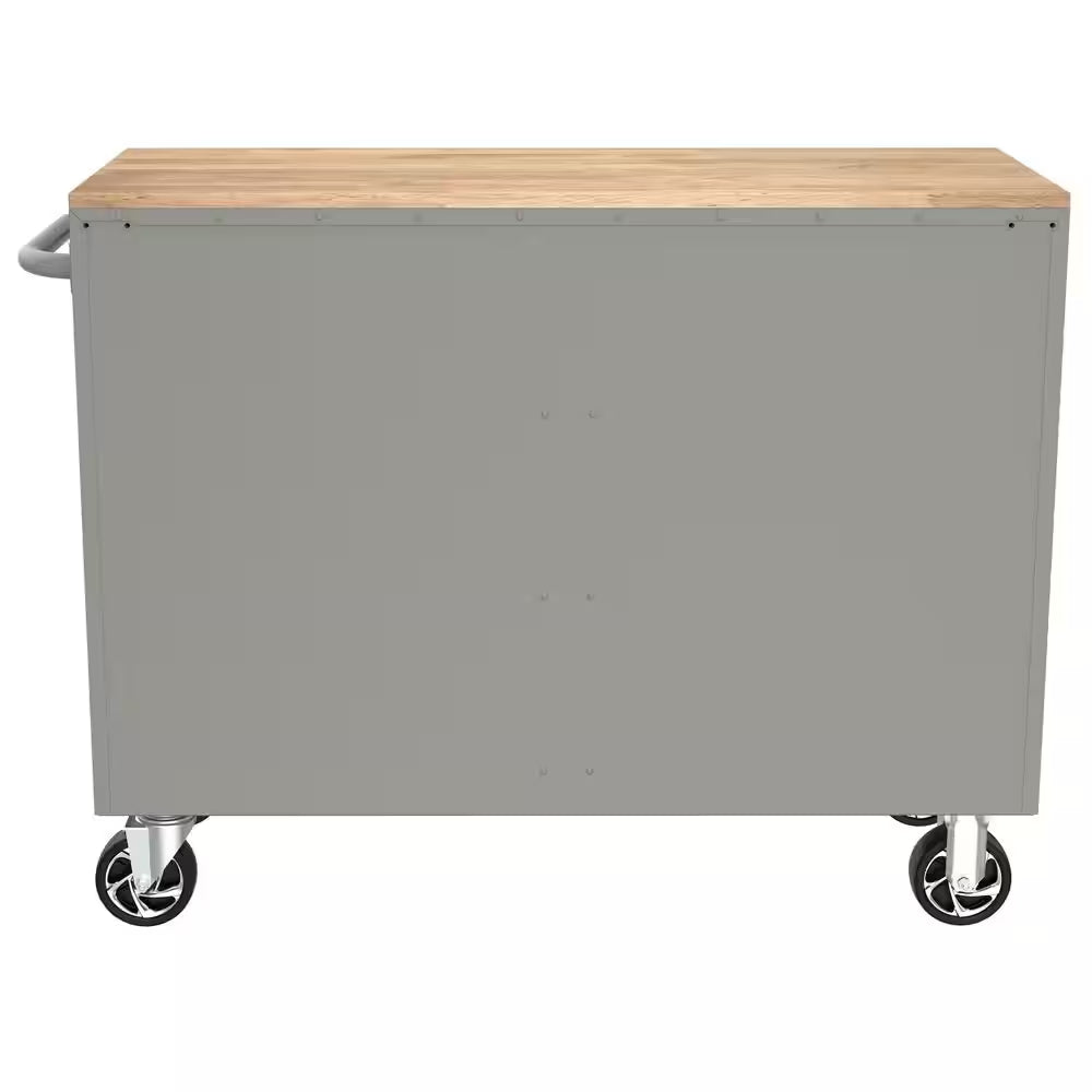 HUSKY - Tool Storage 46 In. W Gloss Gray Mobile Workbench Cabinet - Serious Techies