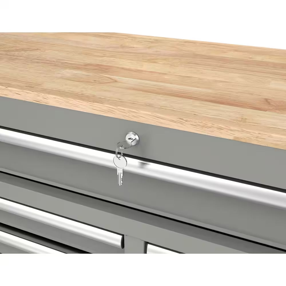 HUSKY - Tool Storage 46 In. W Gloss Gray Mobile Workbench Cabinet - Serious Techies