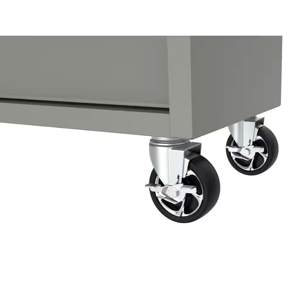 HUSKY - Tool Storage 46 In. W Gloss Gray Mobile Workbench Cabinet - Serious Techies