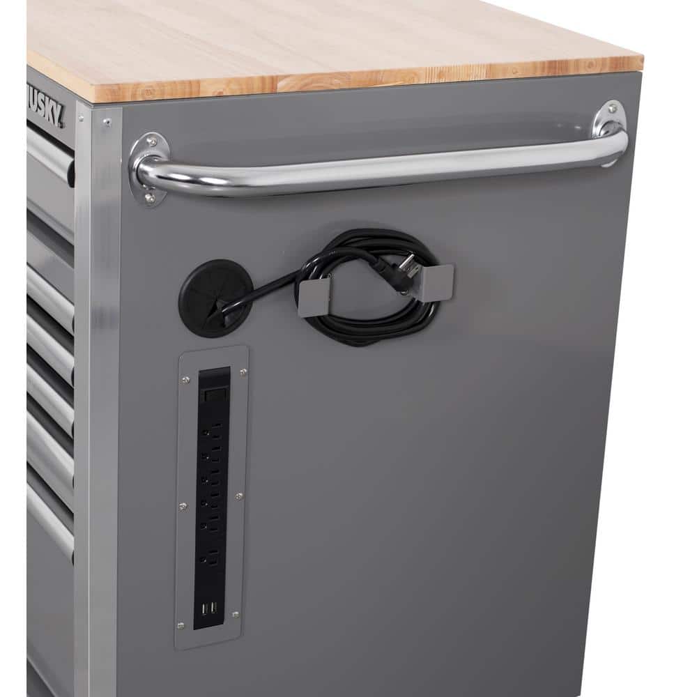 Husky - Tool Storage 52 In. W X 25 In. D Standard Duty Gloss Gray Mobile Workbench Tool Chest - Serious Techies