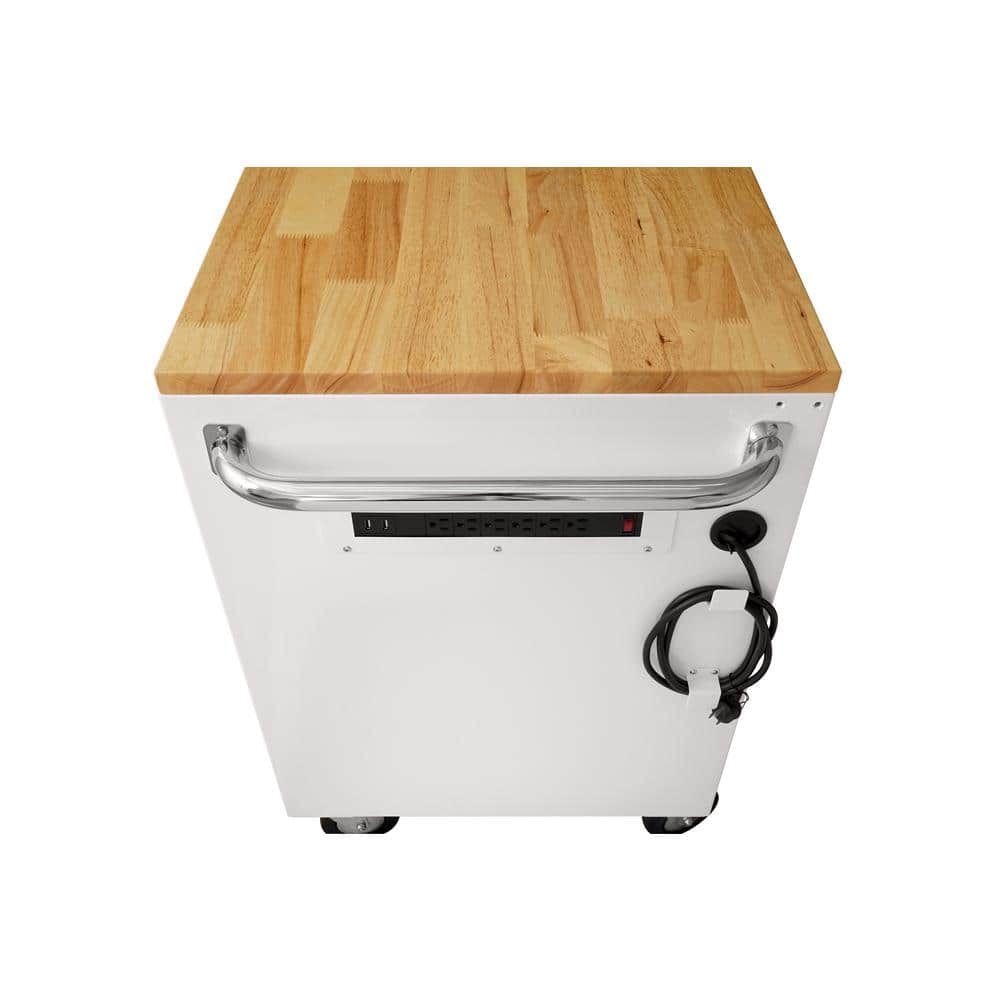 Husky - Tool Storage 72 In. W Standard Duty Gloss White Mobile Workbench Tool Chest - Serious Techies