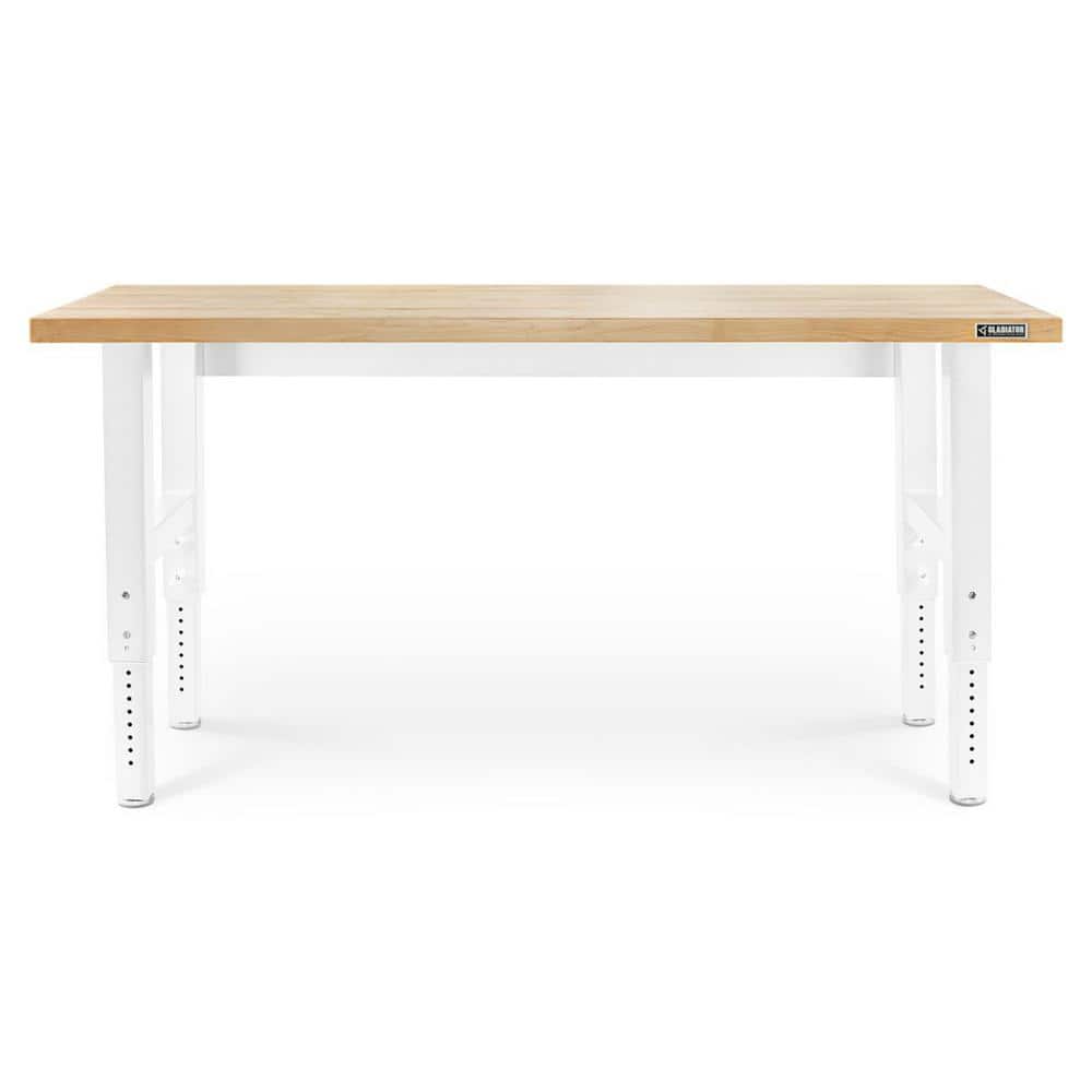HUSKY - 72 In. W X 25 In. D Adjustable Height Workbench with Hardwood Top - Serious Techies