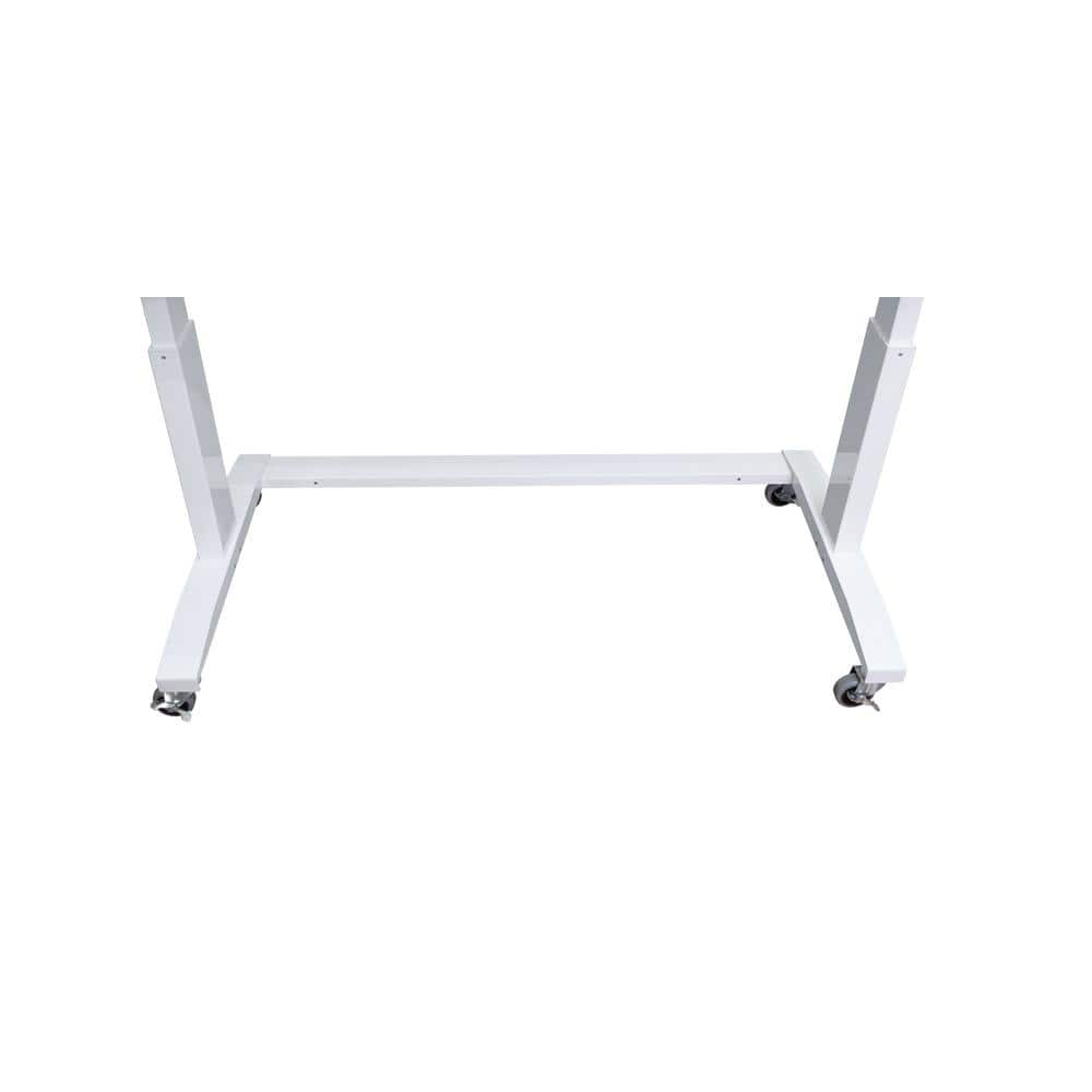 HUSKY - 72 In. W X 24 In. D 2-Drawer Adjustable Height White Worktable with Solid Wood Top - Serious Techies