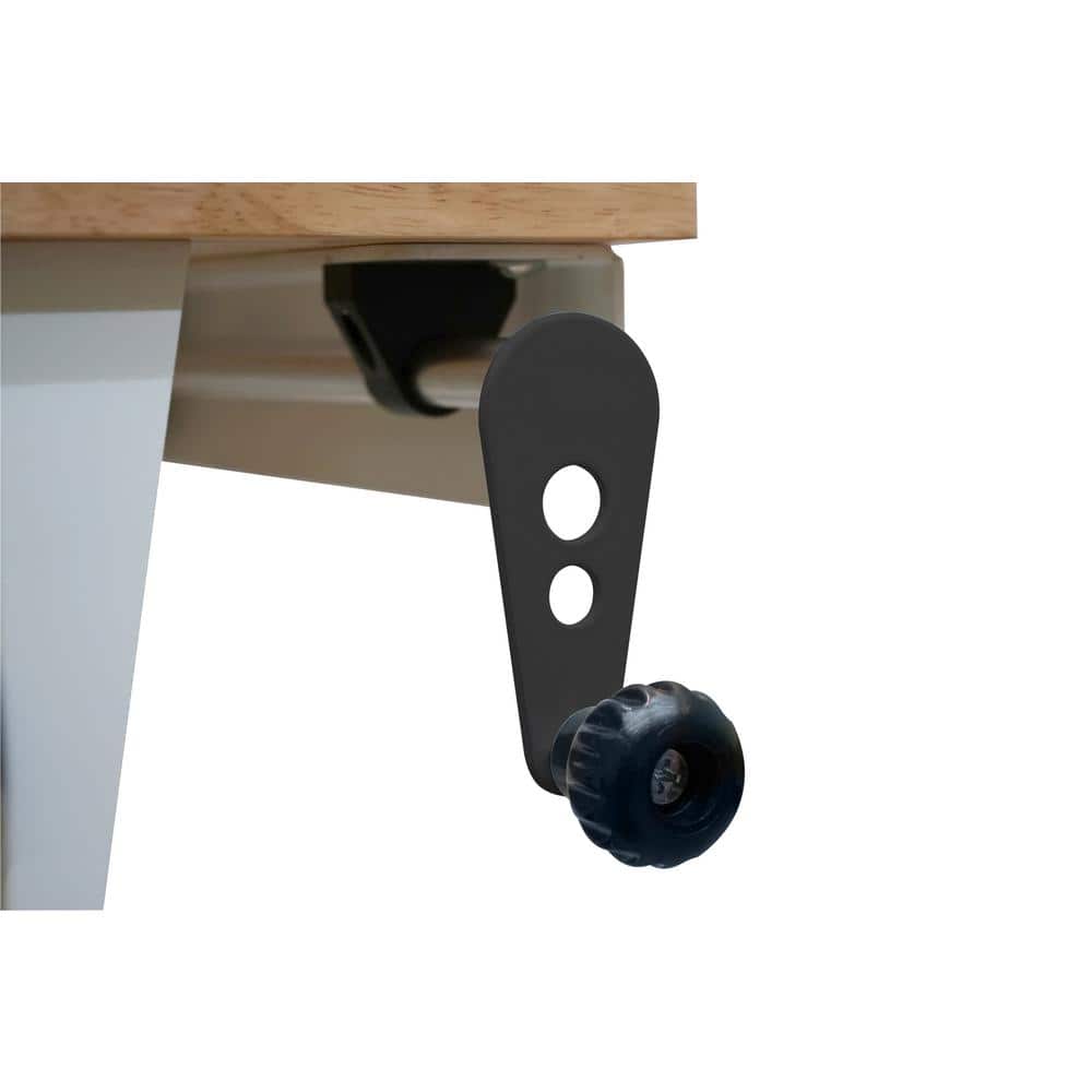 HUSKY - 72 In. W X 24 In. D 2-Drawer Adjustable Height White Worktable with Solid Wood Top - Serious Techies