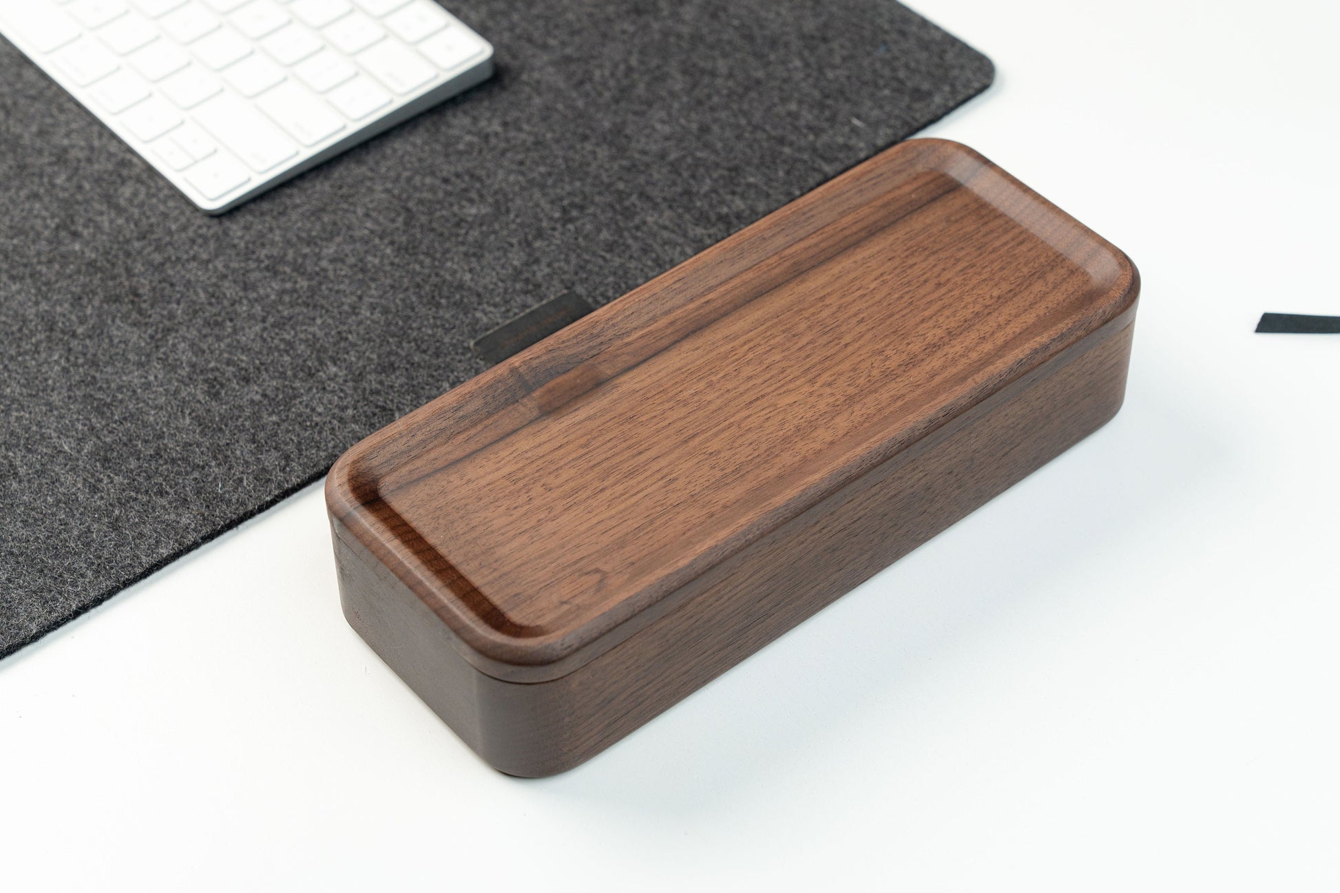 TheProVideo - Walnut Wooden Box with Lid: Desk Organizer - Serious Techies