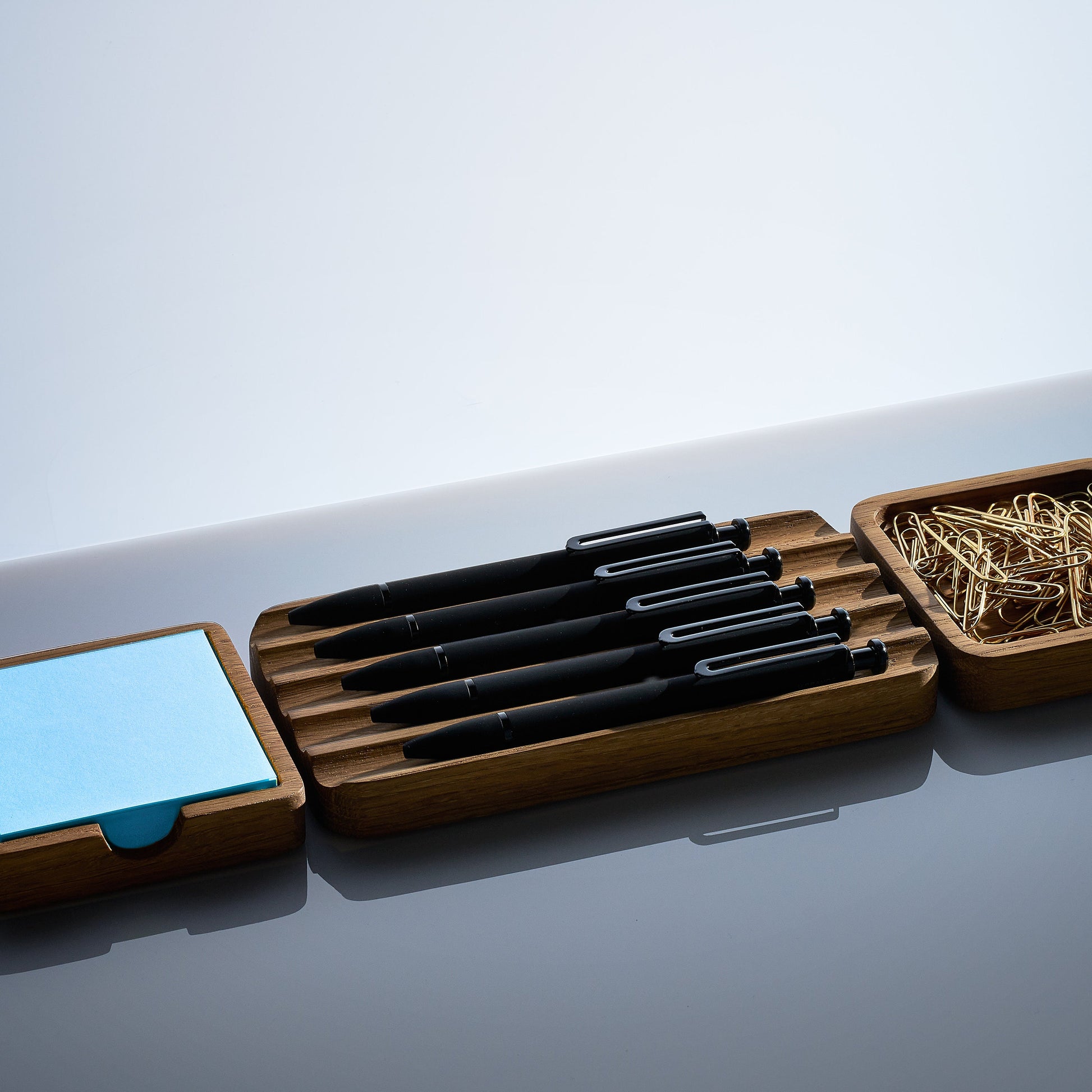 ModhausCo - Wooden Pen Tray for Desk Organization (Essentials), Fountain Pen Display, Pen and Pencil Holder, Desk and Workspace Organization Accessories - Serious Techies