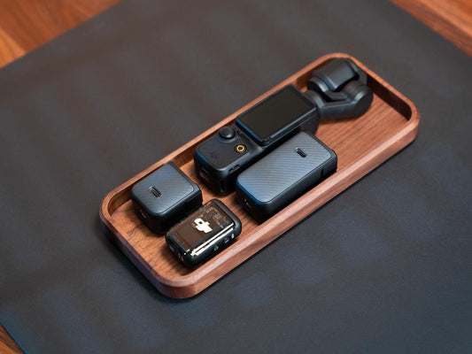 TheProOrganizer - Walnut Wood Desk Organizer Tray: Matte Finish, Minimalist Design - Serious Techies