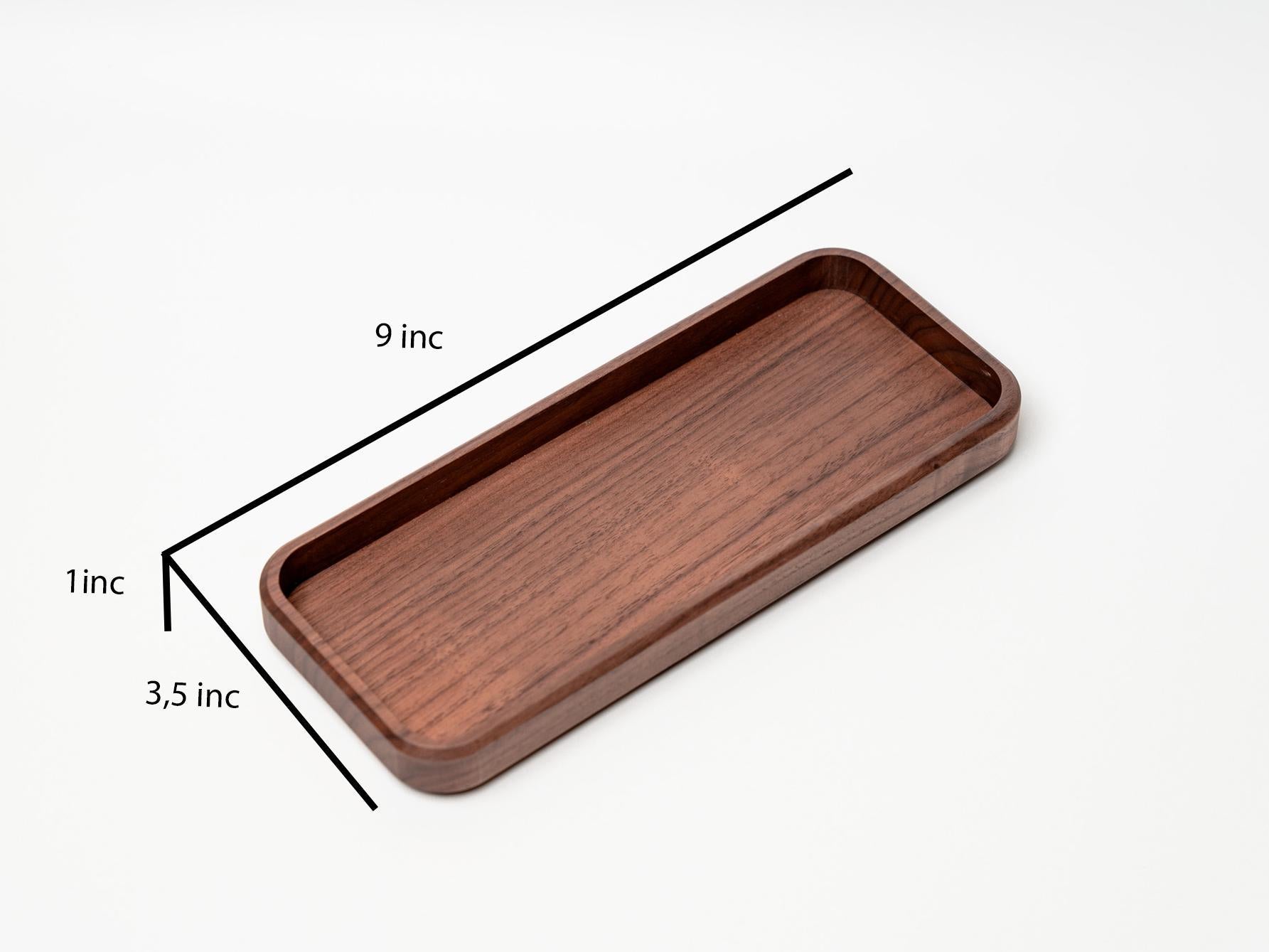 TheProOrganizer - Walnut Wood Desk Organizer Tray: Matte Finish, Minimalist Design - Serious Techies