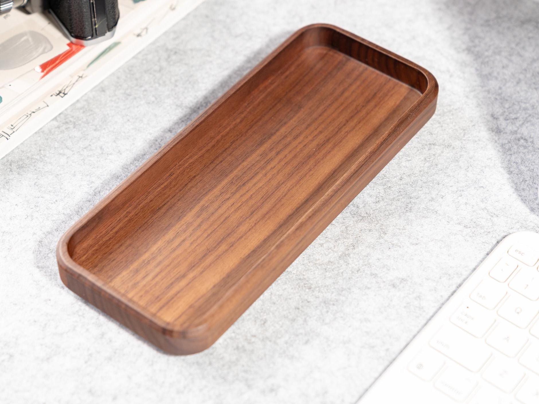 TheProOrganizer - Walnut Wood Desk Organizer Tray: Matte Finish, Minimalist Design - Serious Techies
