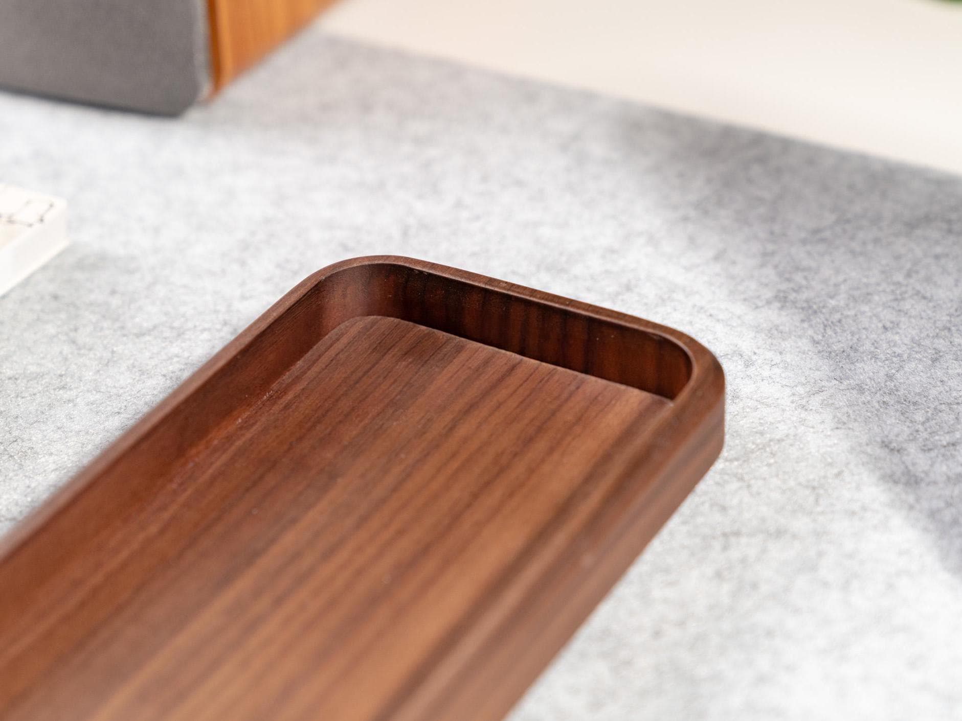 TheProOrganizer - Walnut Wood Desk Organizer Tray: Matte Finish, Minimalist Design - Serious Techies