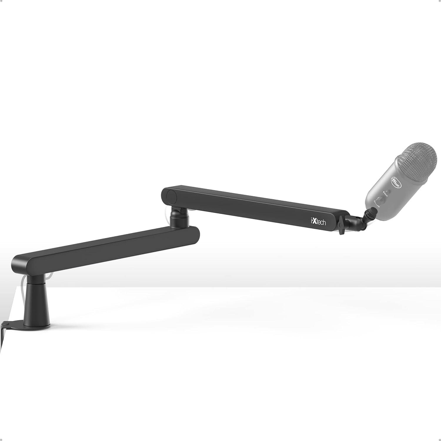 IXTECH - Mic Boom Arm Stand LP Microphone Stand Low Profile Microphone Arm Adjustable for Blue Yeti Shure Sm7B Hyperx Quadcast Rode Fifine, Mic Arm for Gaming Podcasting Lizard Pro - Serious Techies