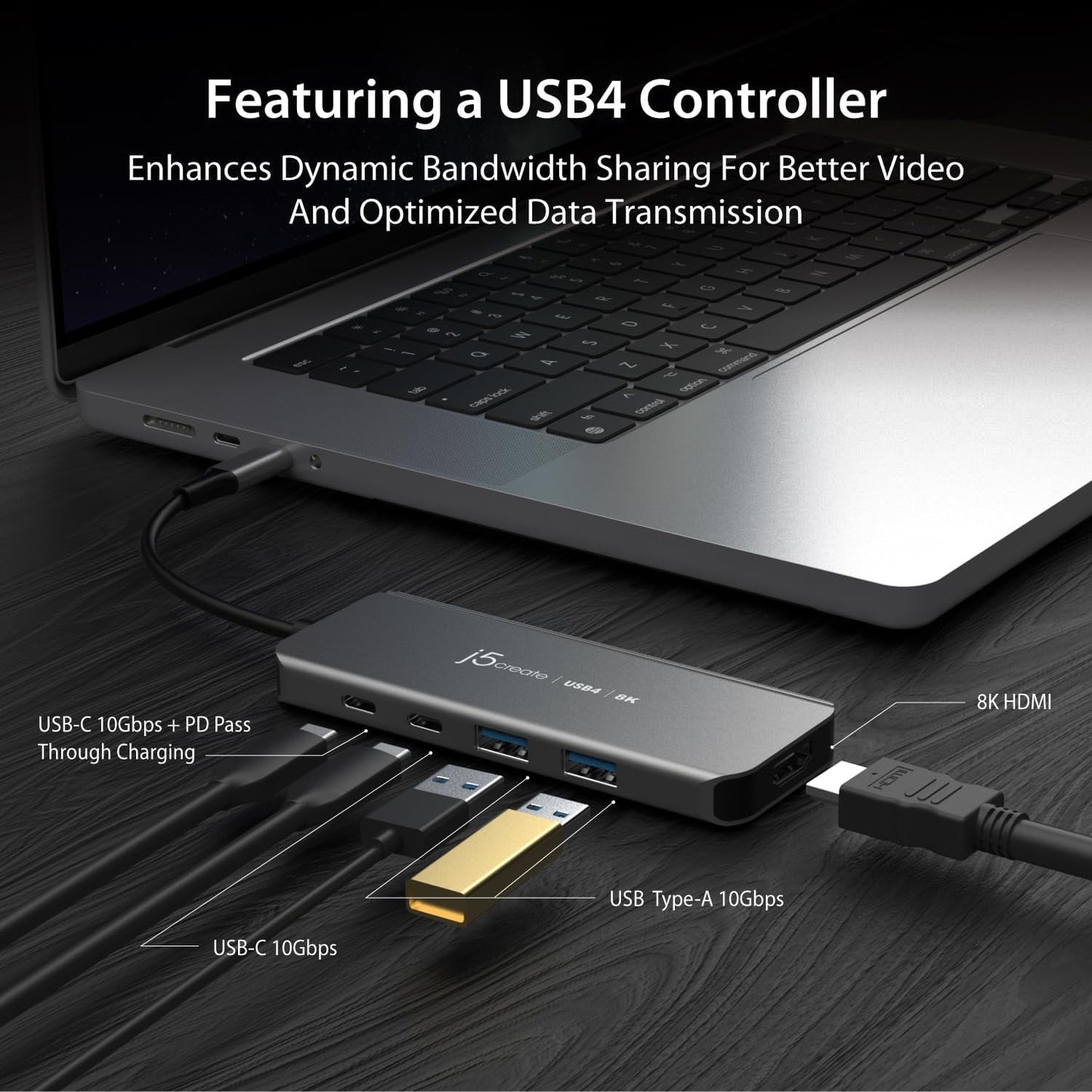 j5create - USB4 8K60 Slim Multi-Hub JCH453 - Serious Techies