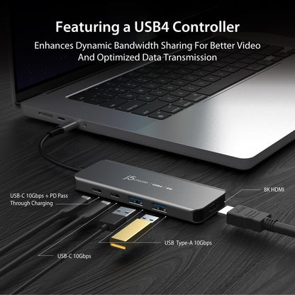 j5create - USB4 8K60 Slim Multi-Hub JCH453 - Serious Techies