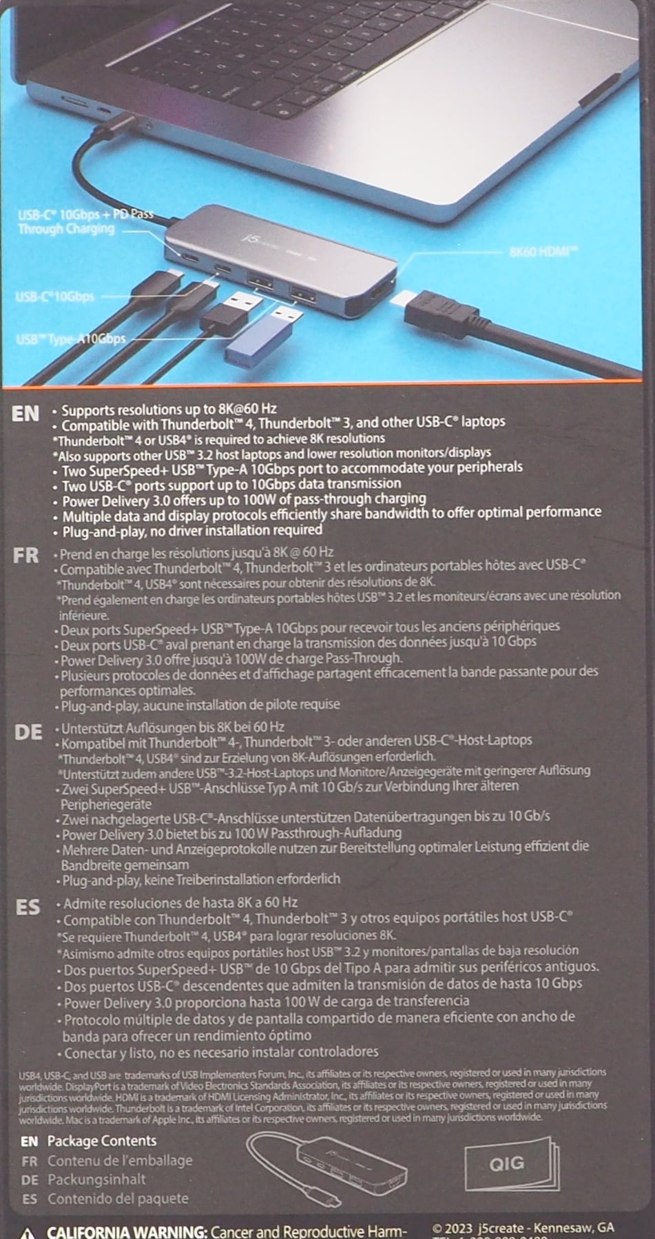 j5create - USB4 8K60 Slim Multi-Hub JCH453 - Serious Techies