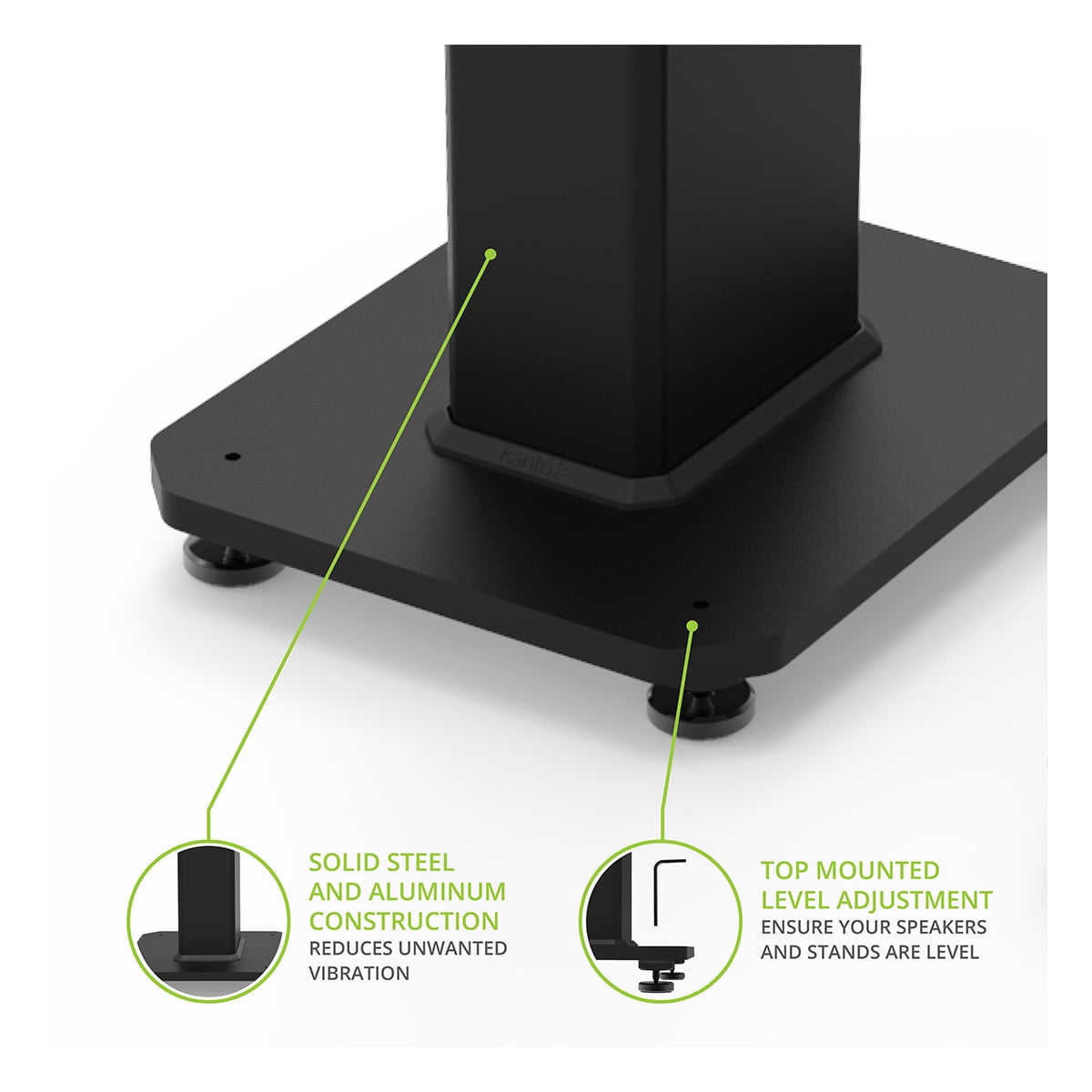 Kanto - SX22 22" Tall Fillable Speaker Stands with Isolation Feet - Pair (Black) - Serious Techies