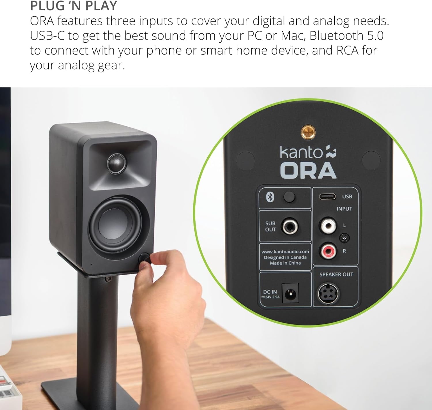 Kanto - ORAMB Powered Reference Bluetooth Desktop Speakers - Serious Techies