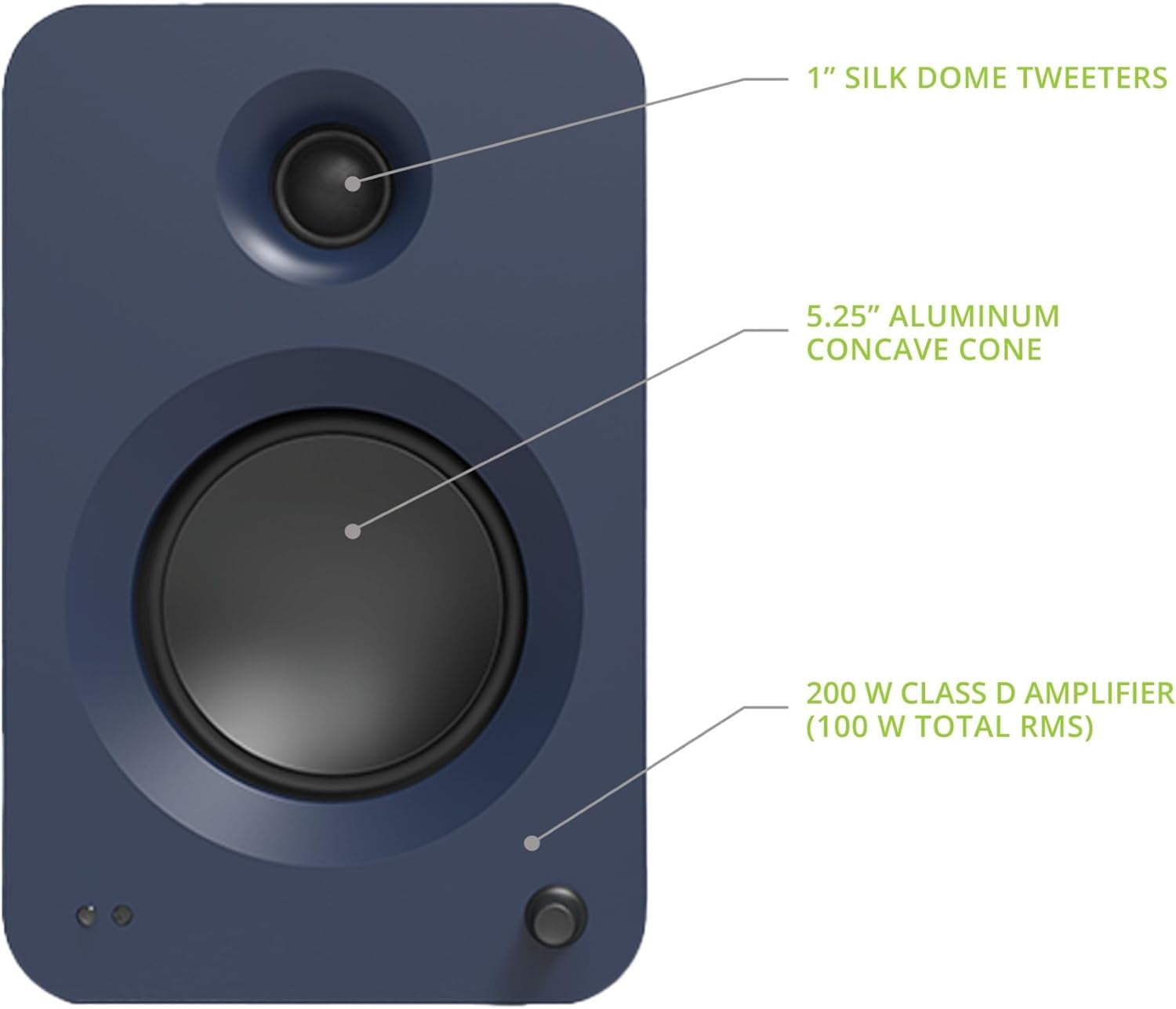 Kanto - REN BLUE Bluetooth Powered Bookshelf Speakers - Matte Blue Pair with 1 Year Amber Protection Extension Plan (2024) - Serious Techies