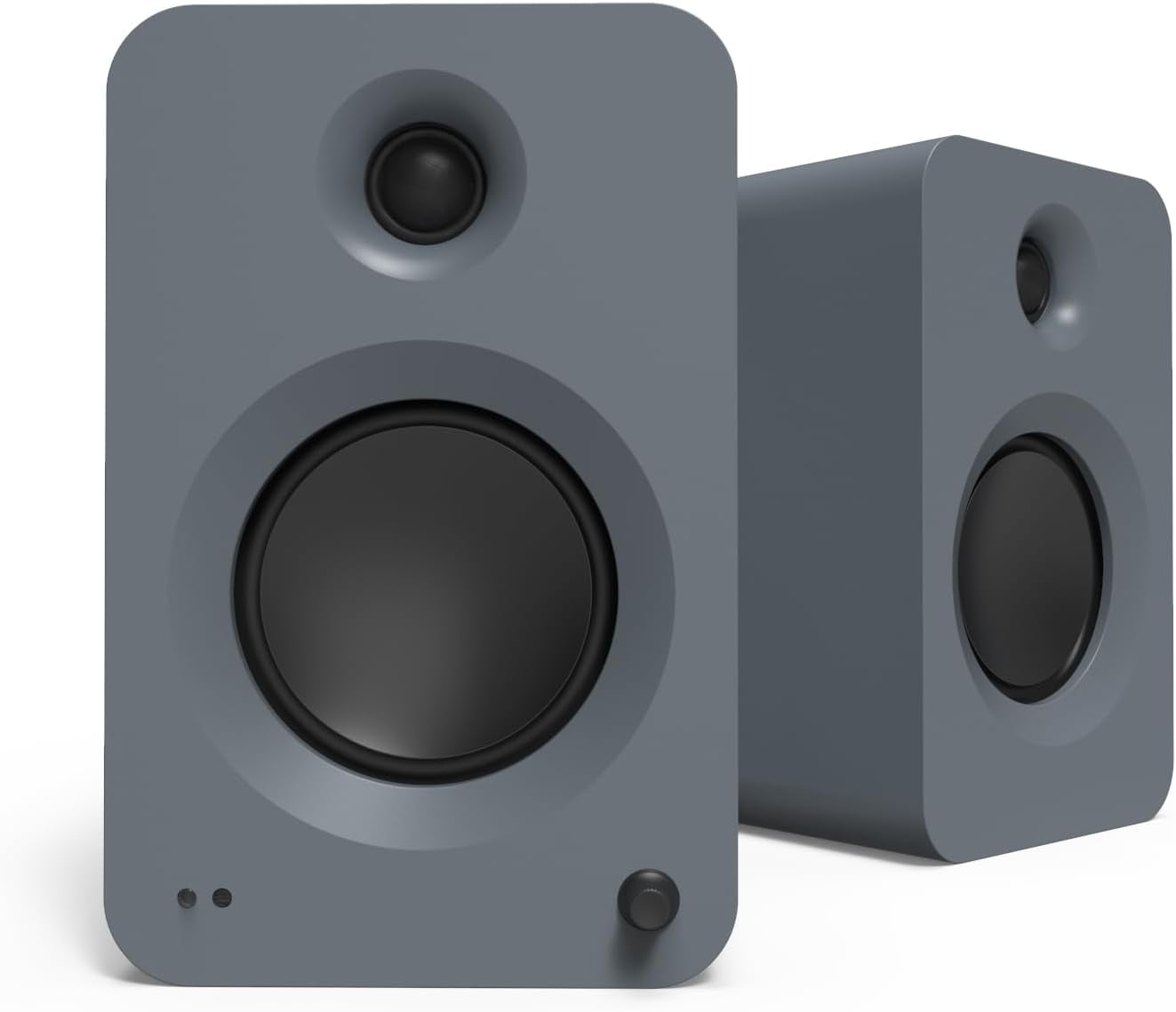 Kanto - REN GREY Bluetooth Powered Bookshelf Speakers - Matte Grey Pair with 1 Year Amber Protection Extension Plan (2024) - Serious Techies
