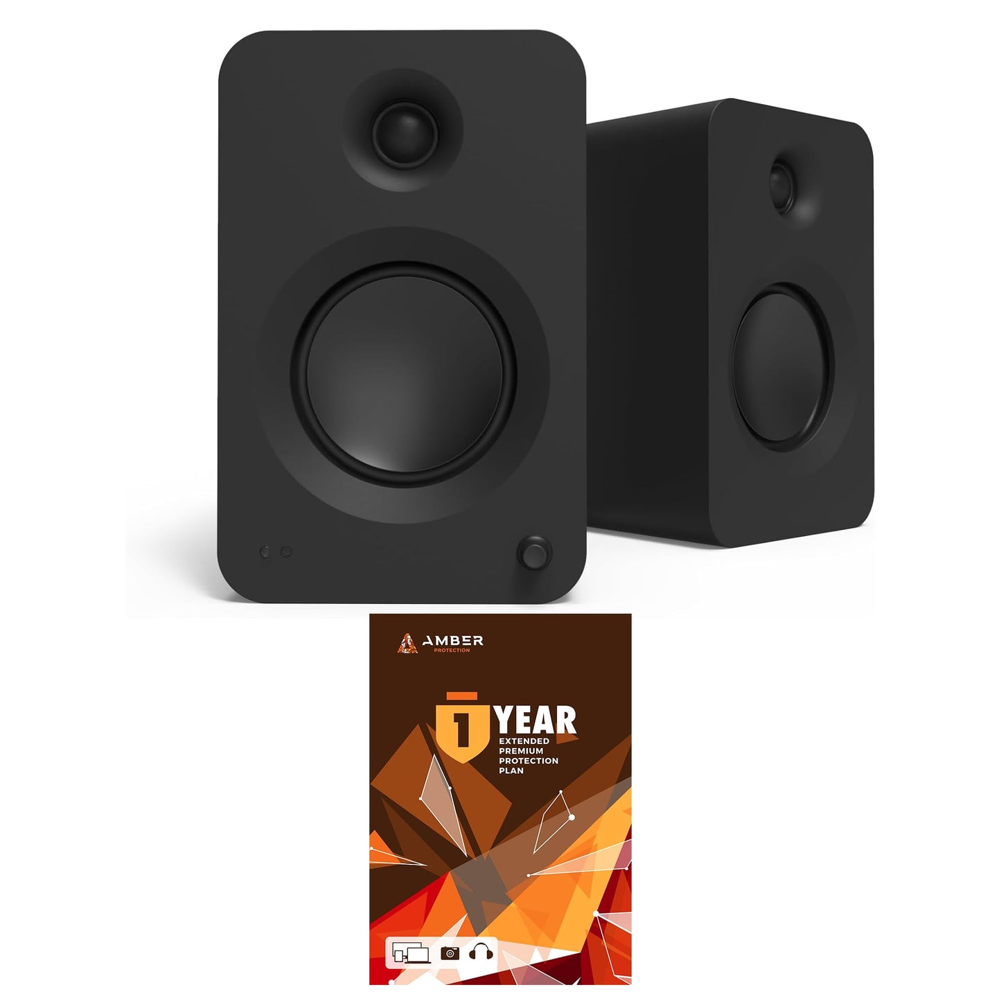 Kanto - REN MB Bluetooth Powered Bookshelf Speakers - Matte Black Pair with 1 Year Amber Protection Extension Plan (2024) - Serious Techies