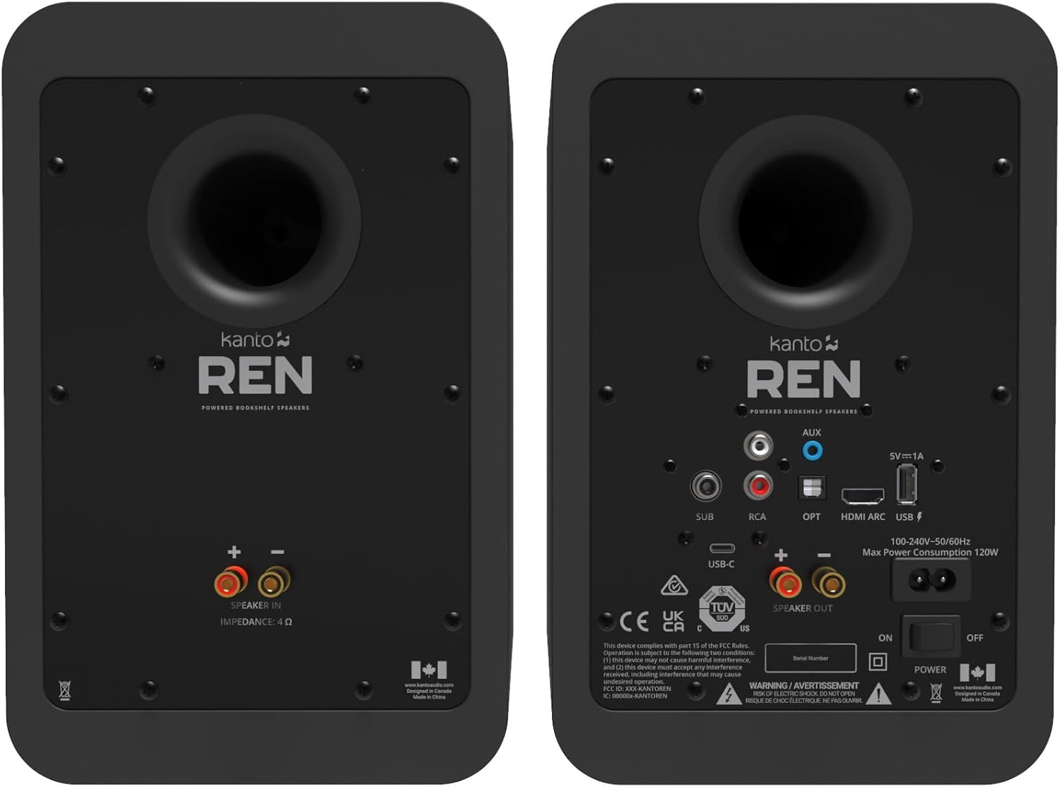 Kanto - REN MB Bluetooth Powered Bookshelf Speakers - Matte Black Pair with 1 Year Amber Protection Extension Plan (2024) - Serious Techies