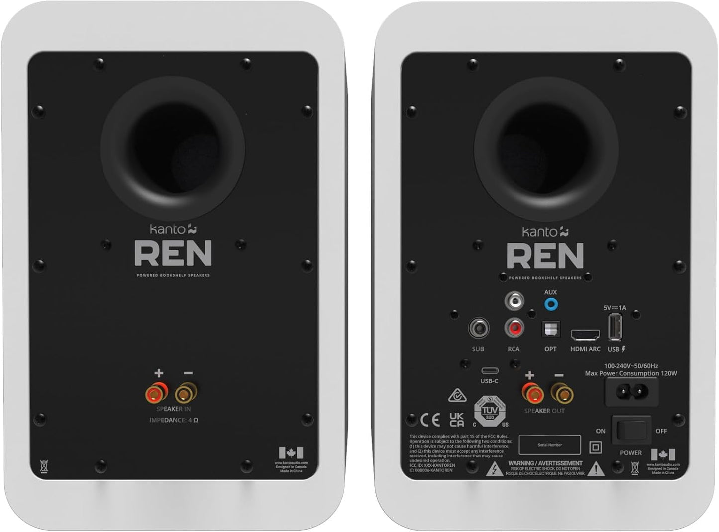 Kanto - REN MW Bluetooth Powered Bookshelf Speakers - Matte White Pair with 6 Year Amber Protection Plan (2024) Serious Techies