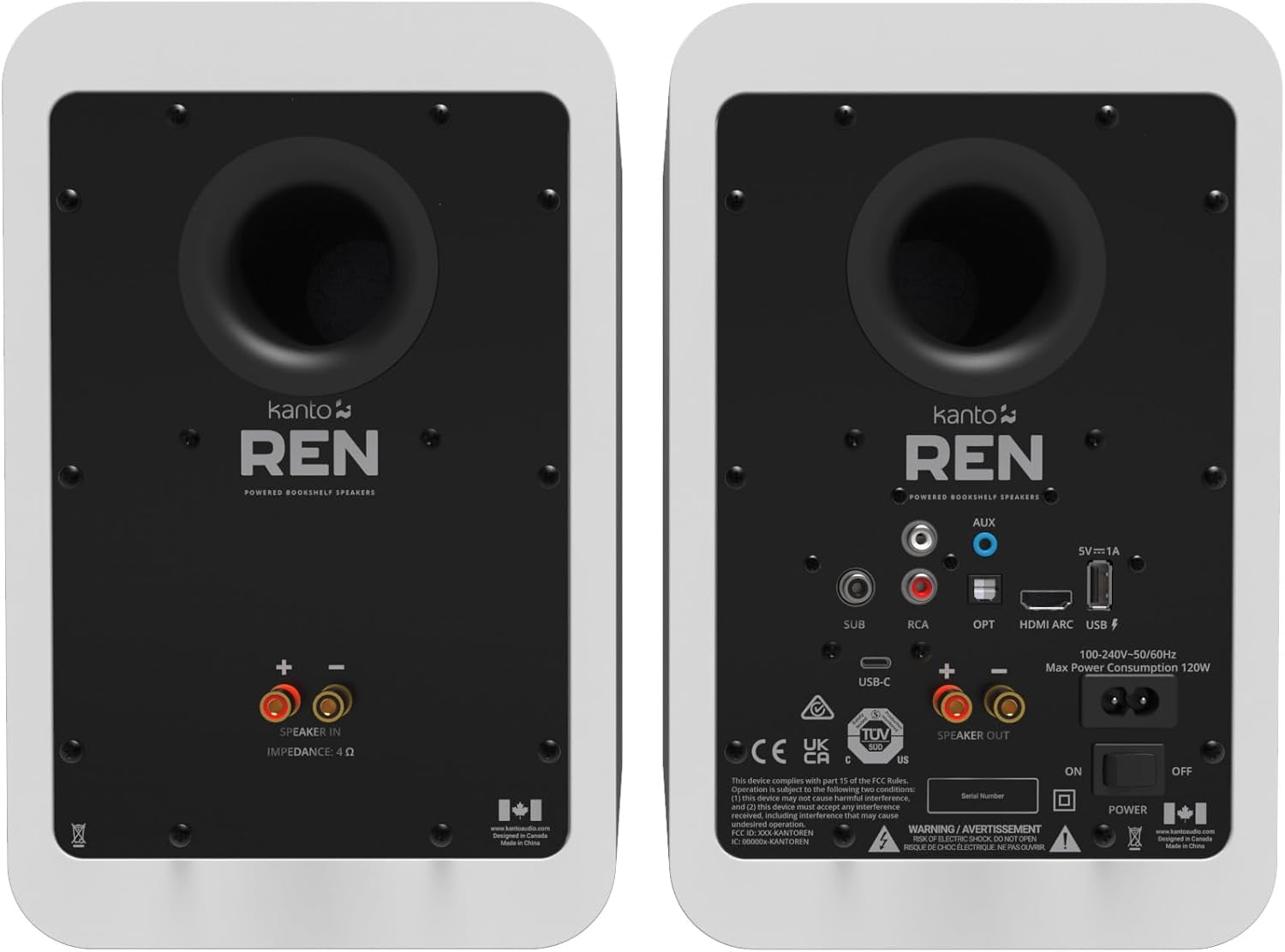 Kanto - REN MW Bluetooth Powered Bookshelf Speakers - Matte White Pair with 6 Year Amber Protection Plan (2024) Serious Techies