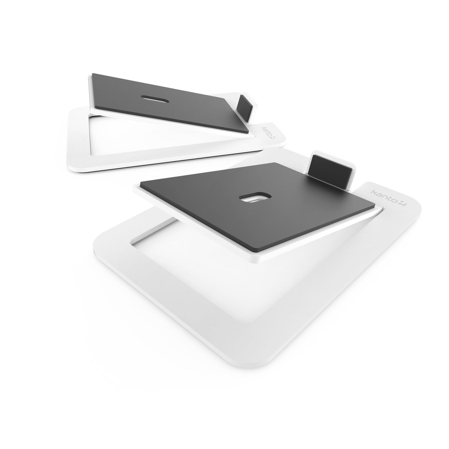 Kanto - S6W Tilted Desktop Speaker Stands for Large Speakers, White (Pair) - Serious Techies