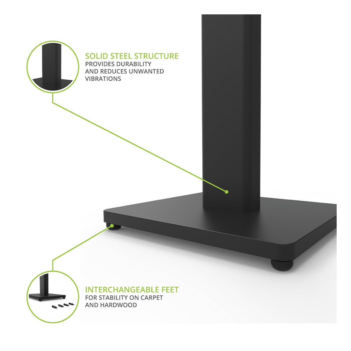 Kanto - ST34 34 Inch Universal Bookshelf Speaker Floor Stand (Pair) - Black - Serious Techies