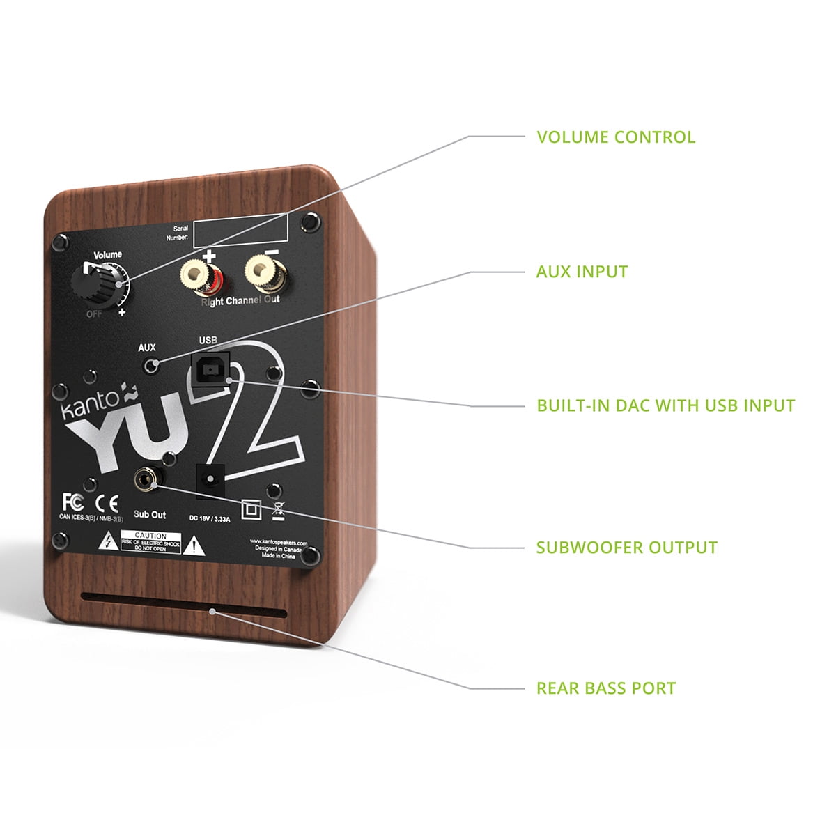 Kanto - YU2 Powered Desktop Speakers - Pair (Walnut) - Serious Techies