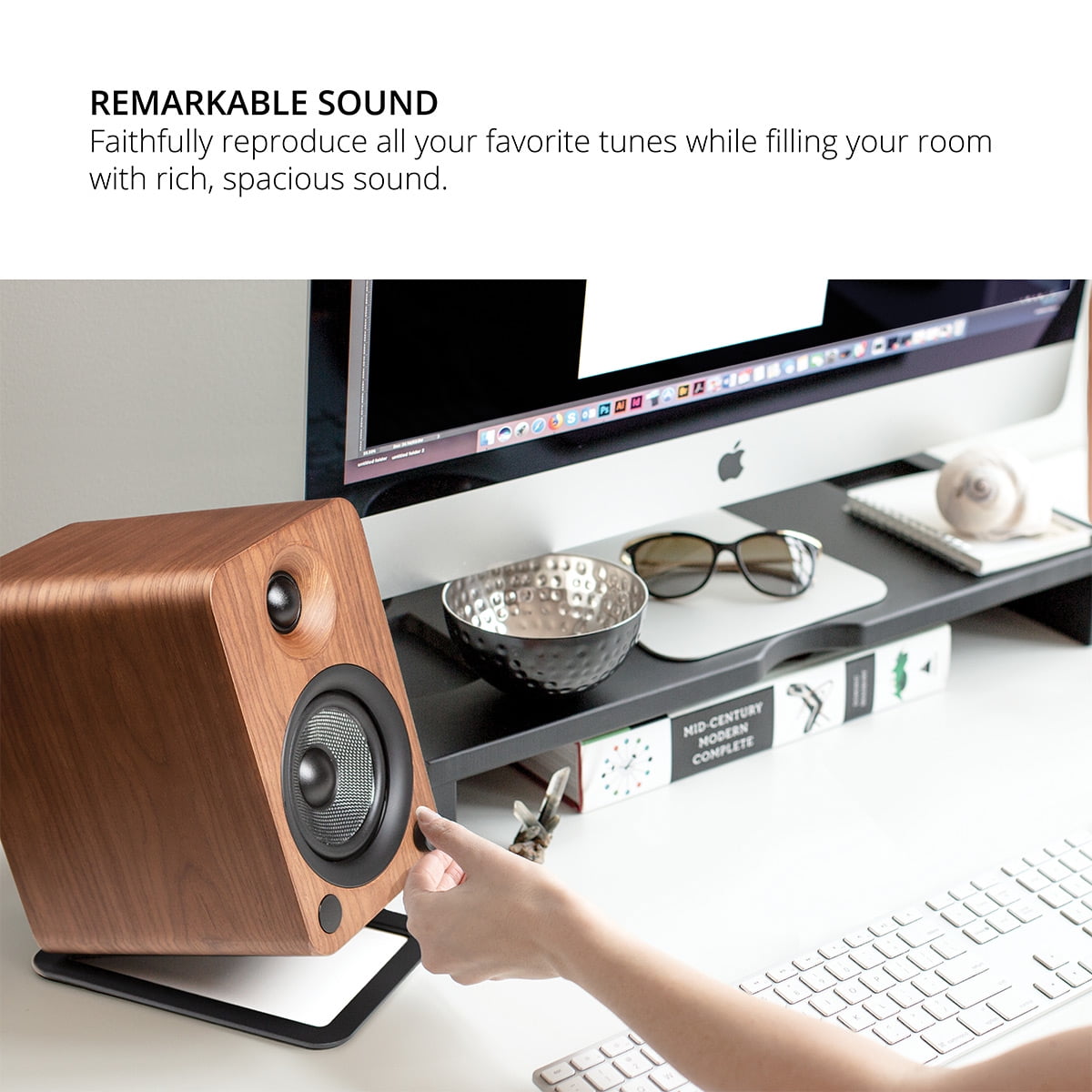 Kanto - YU4 Powered Bookshelf Speakers with Built-In Bluetooth - Pair (Walnut) - Serious Techies