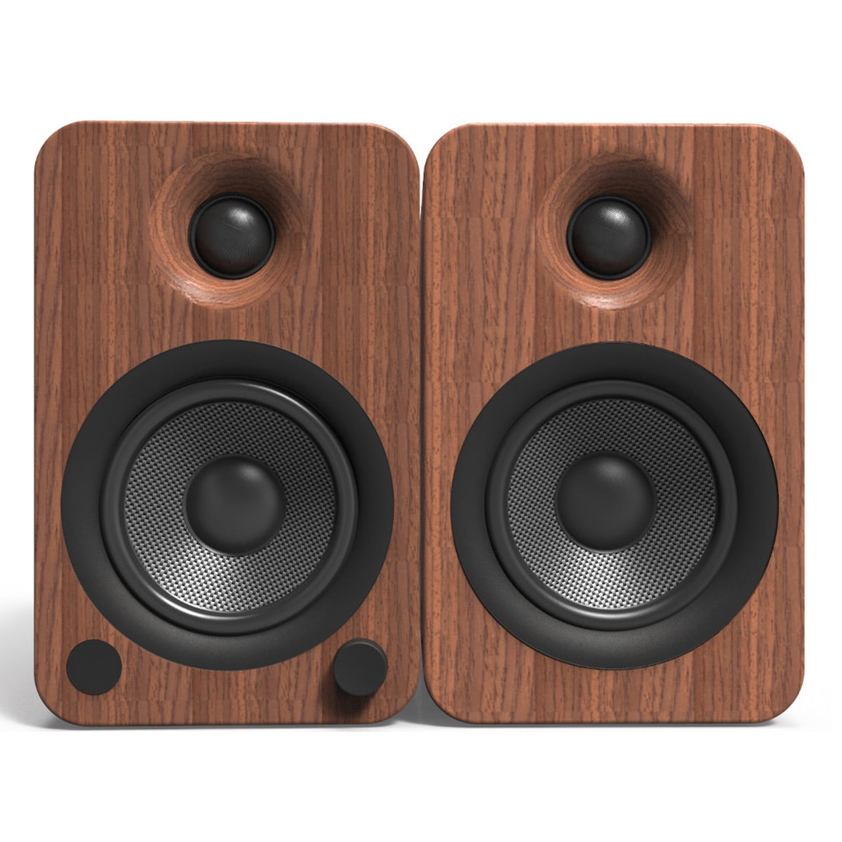 Kanto - YU4 Powered Bookshelf Speakers with Built-In Bluetooth - Pair (Walnut) - Serious Techies
